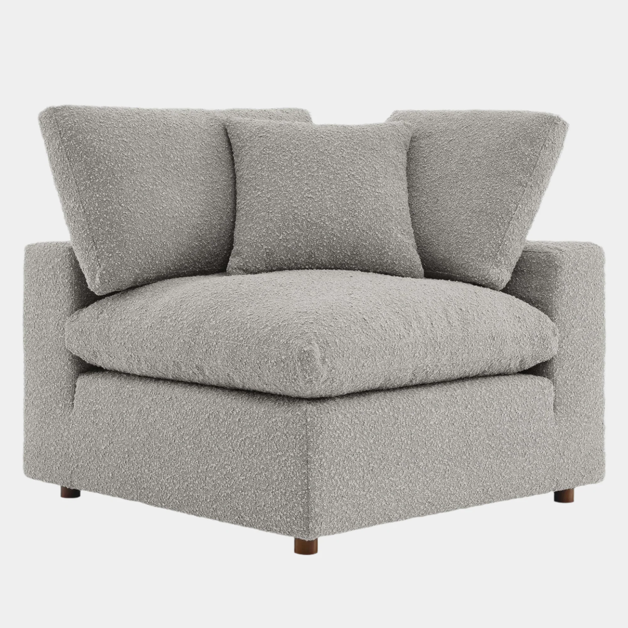 Commix Down Filled Overstuffed Boucle Fabric Corner Chair - Image 17
