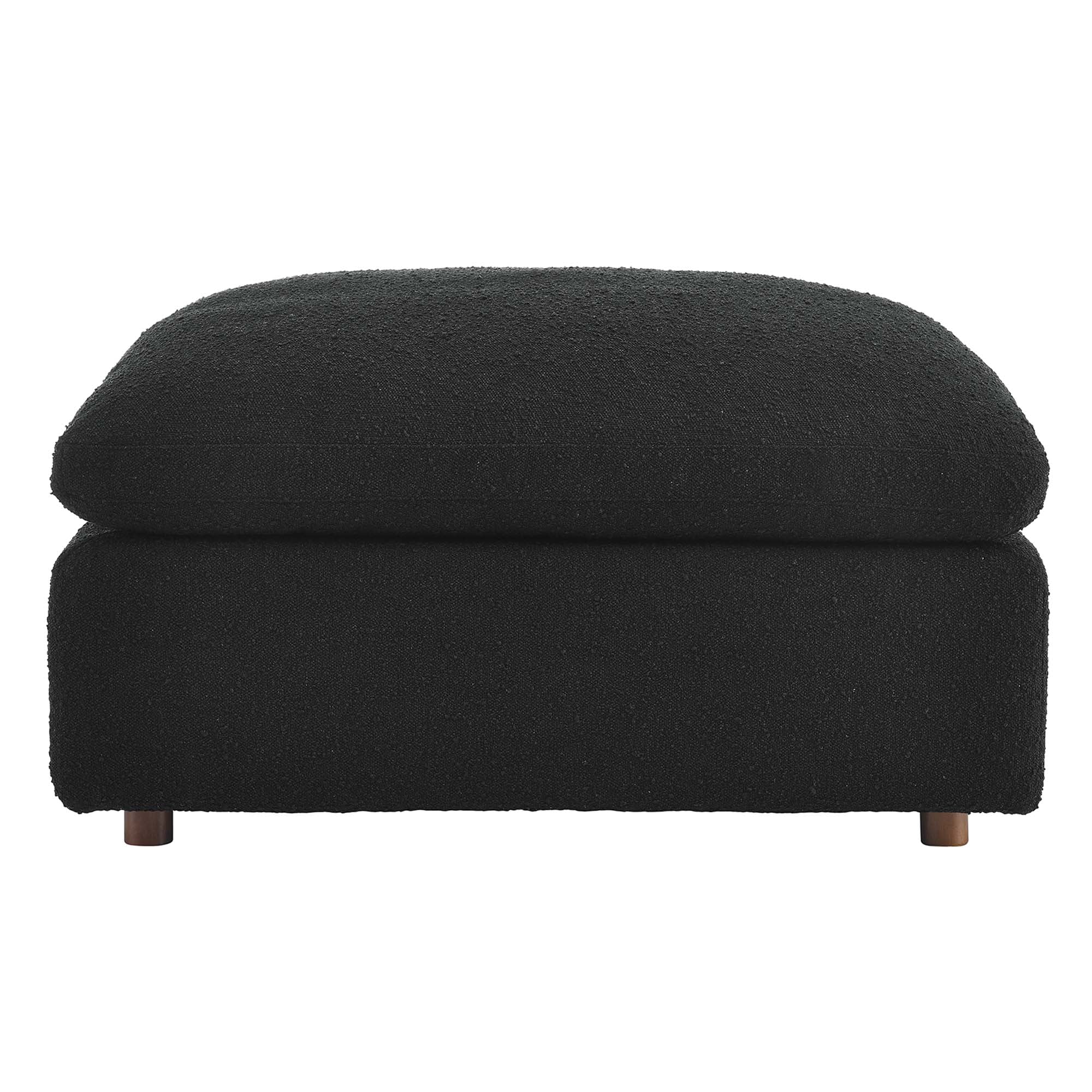 Commix Down Filled Overstuffed Boucle Fabric Ottoman - Image 12