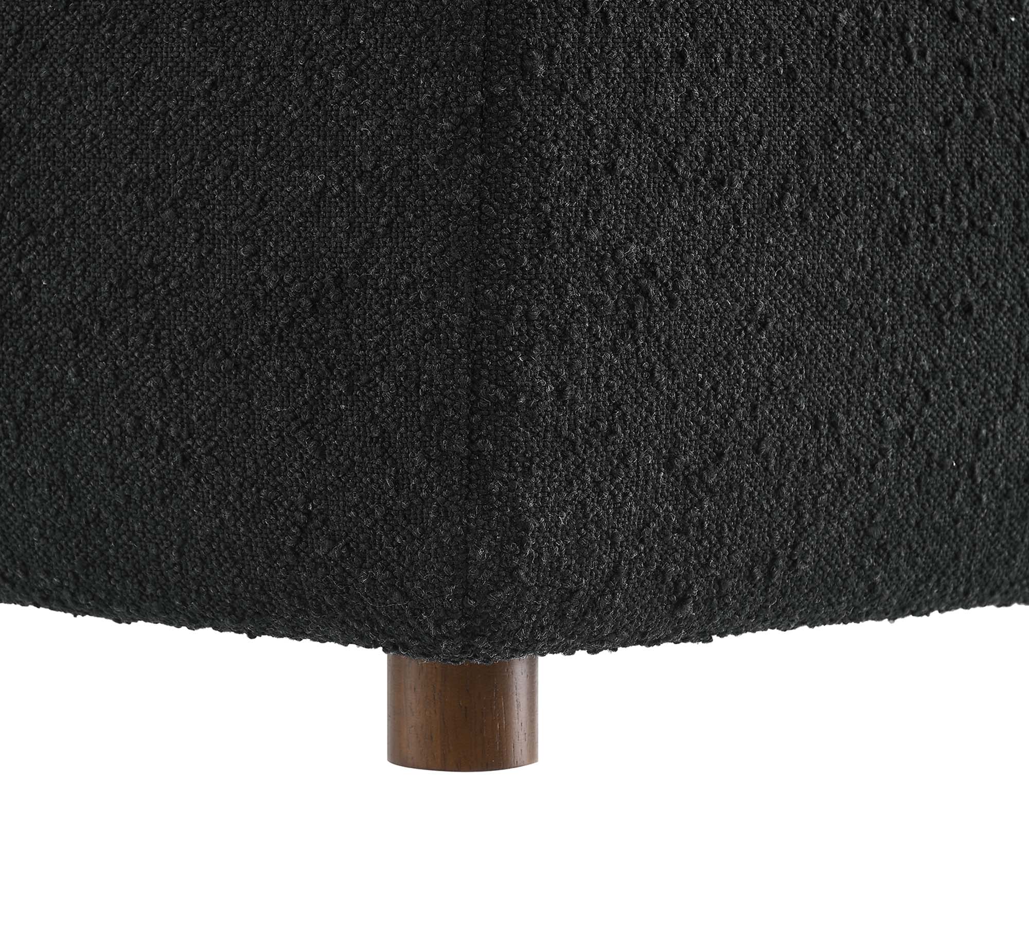 Commix Down Filled Overstuffed Boucle Fabric Ottoman - Image 14