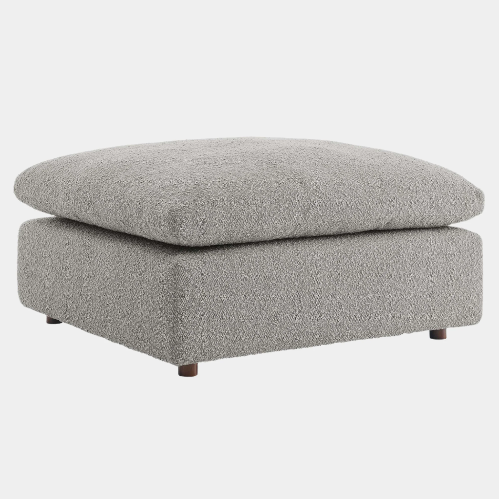 Commix Down Filled Overstuffed Boucle Fabric Ottoman - Image 17