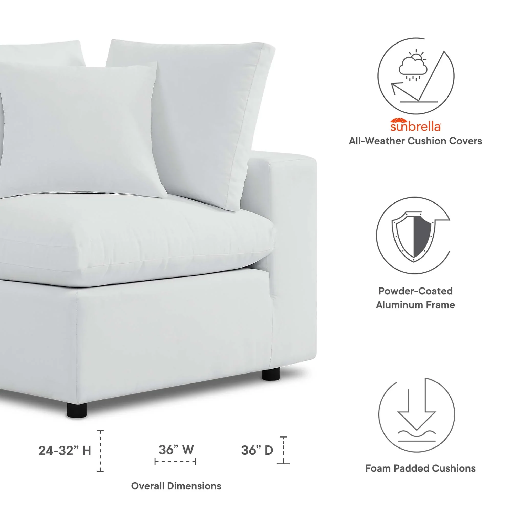 Commix Sunbrella® Outdoor Patio Corner Chair - Image 21