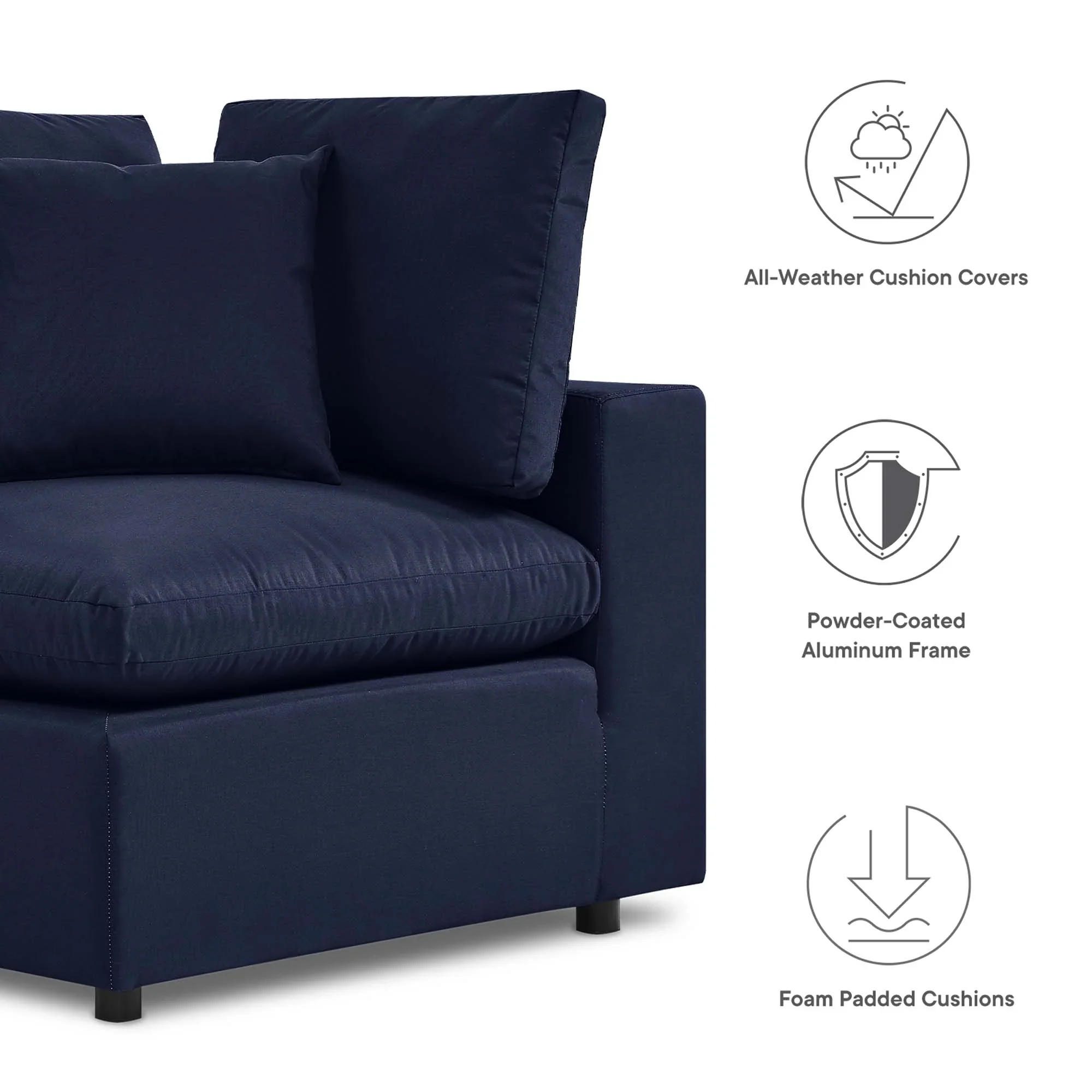Commix Sunbrella® Outdoor Patio Loveseat - Image 9