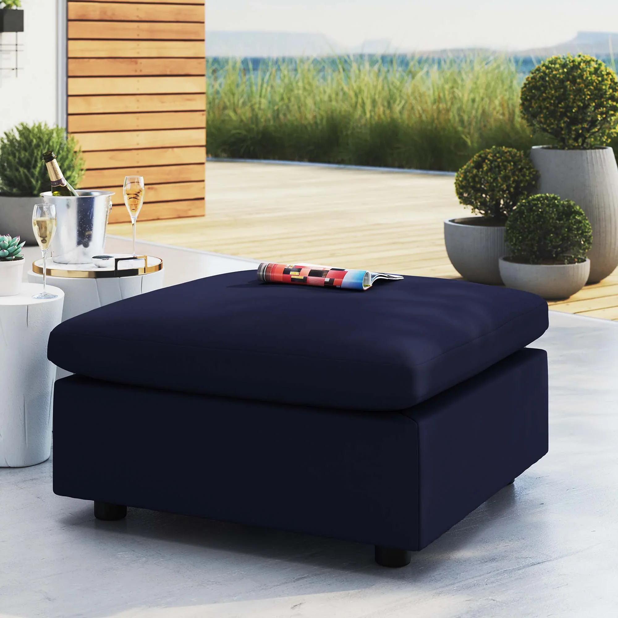 Commix Sunbrella® Outdoor Patio Ottoman - Image 2