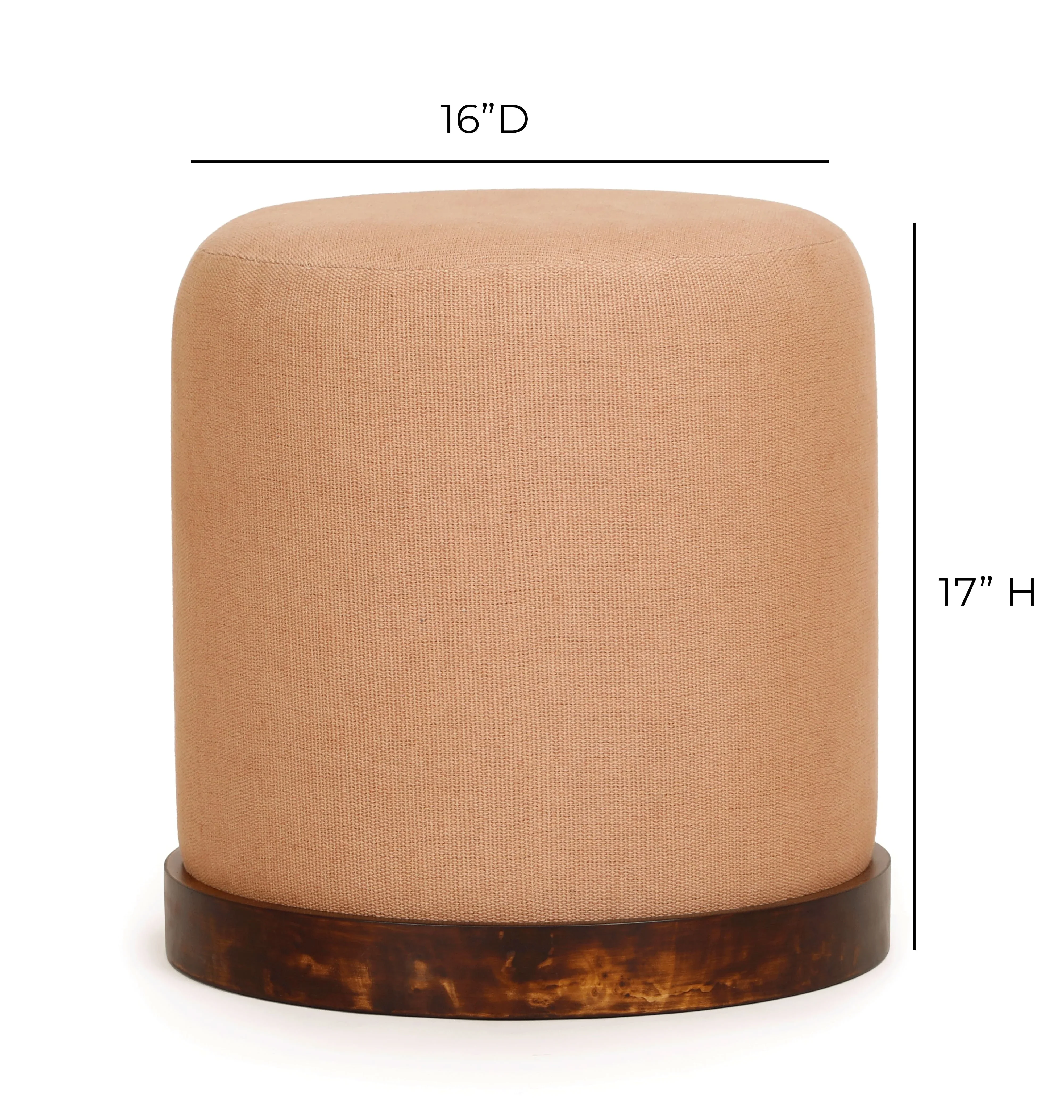 Como Burl and Cotton Jute Contract-Grade Accent Stool - Image 6