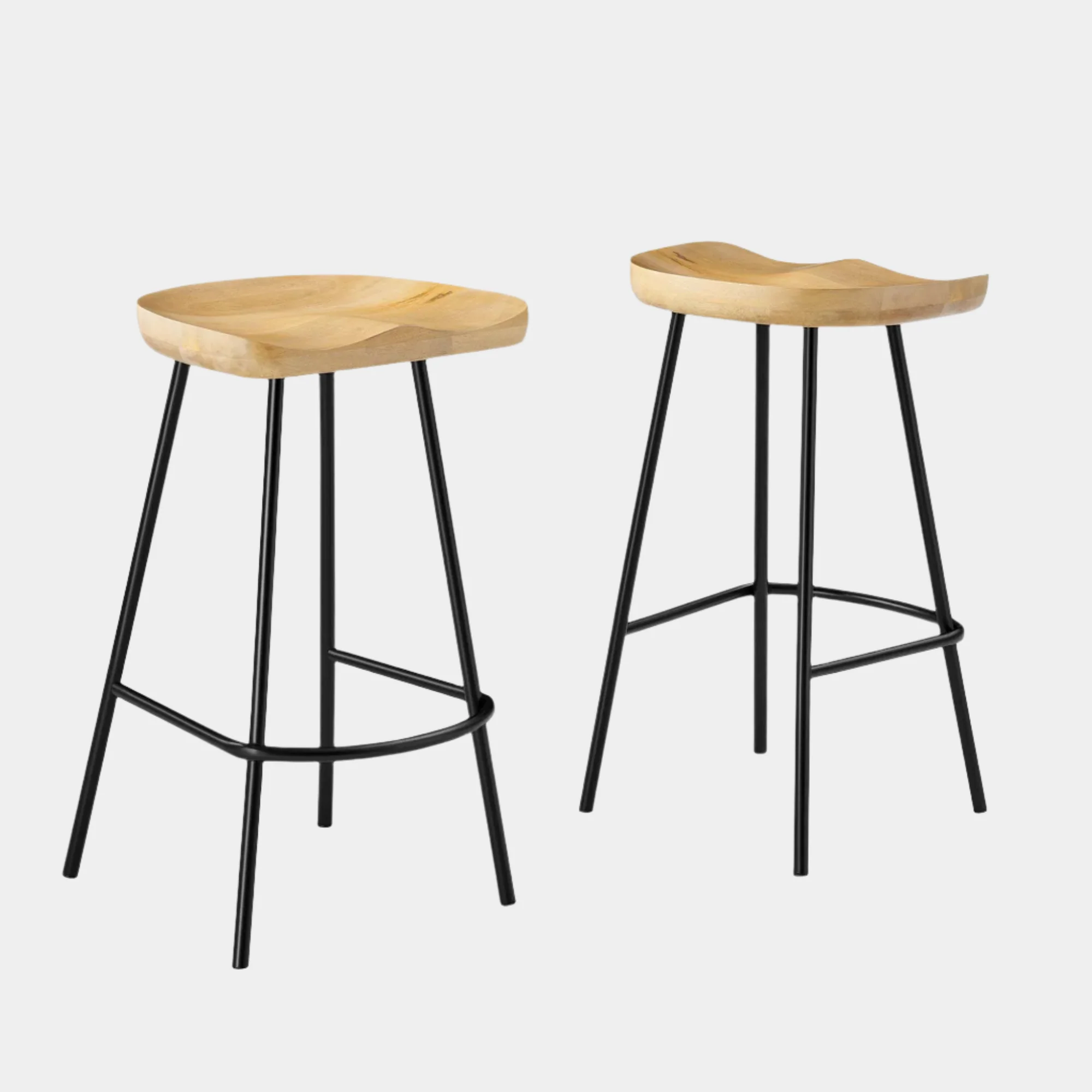 Concord Backless Wood Counter Stools - Set of 2