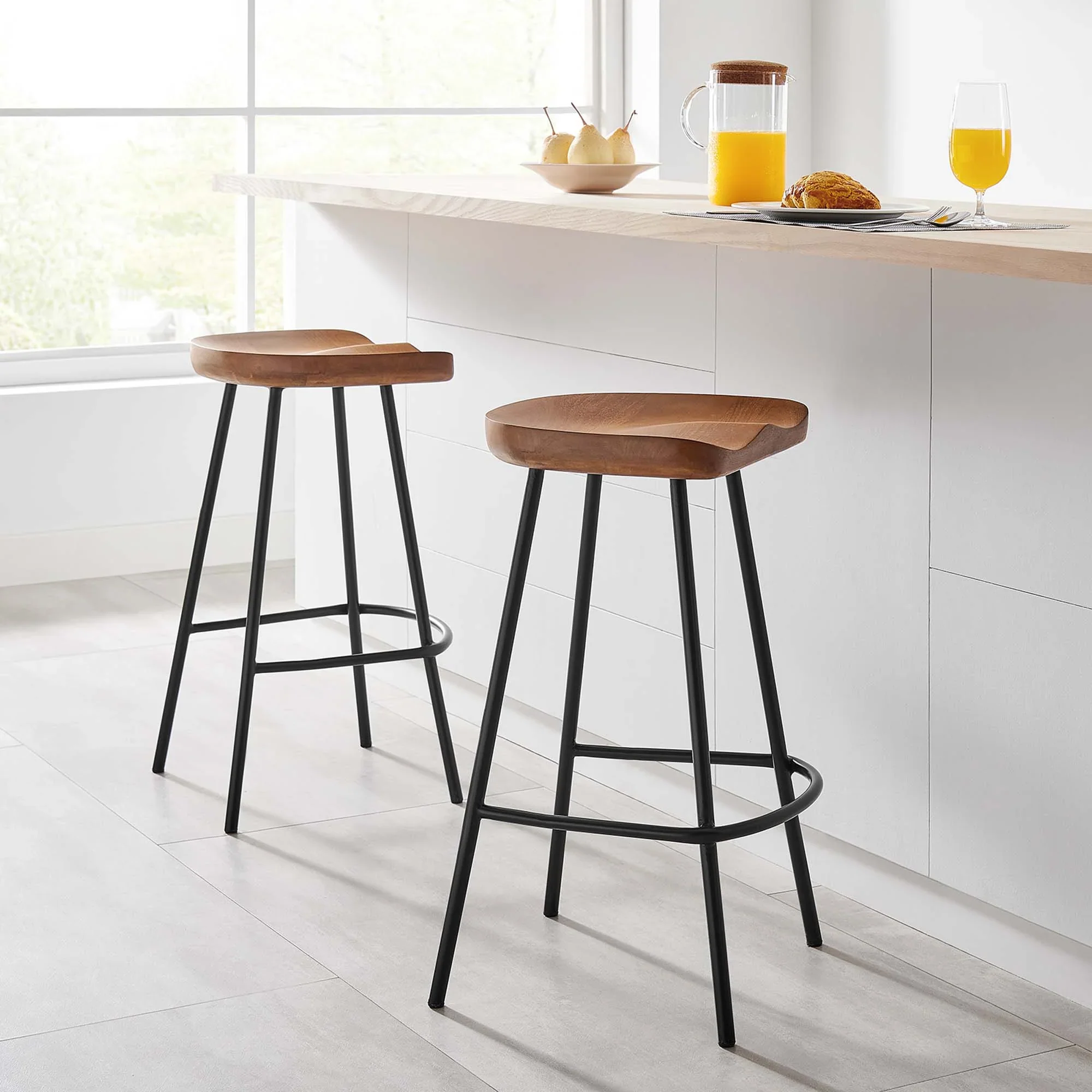 Concord Backless Wood Counter Stools - Set of 2 - Image 12