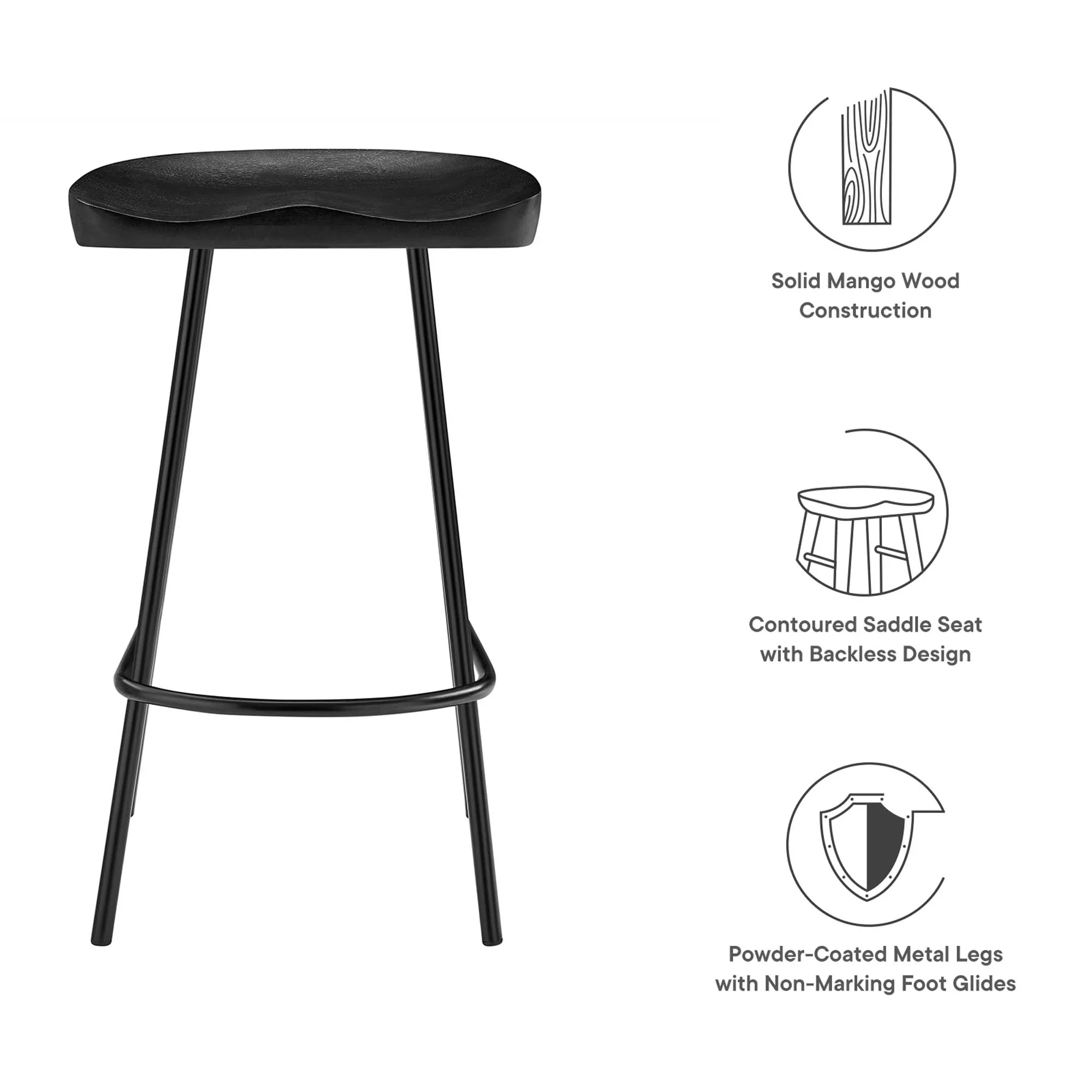Concord Backless Wood Counter Stools - Set of 2 - Image 29