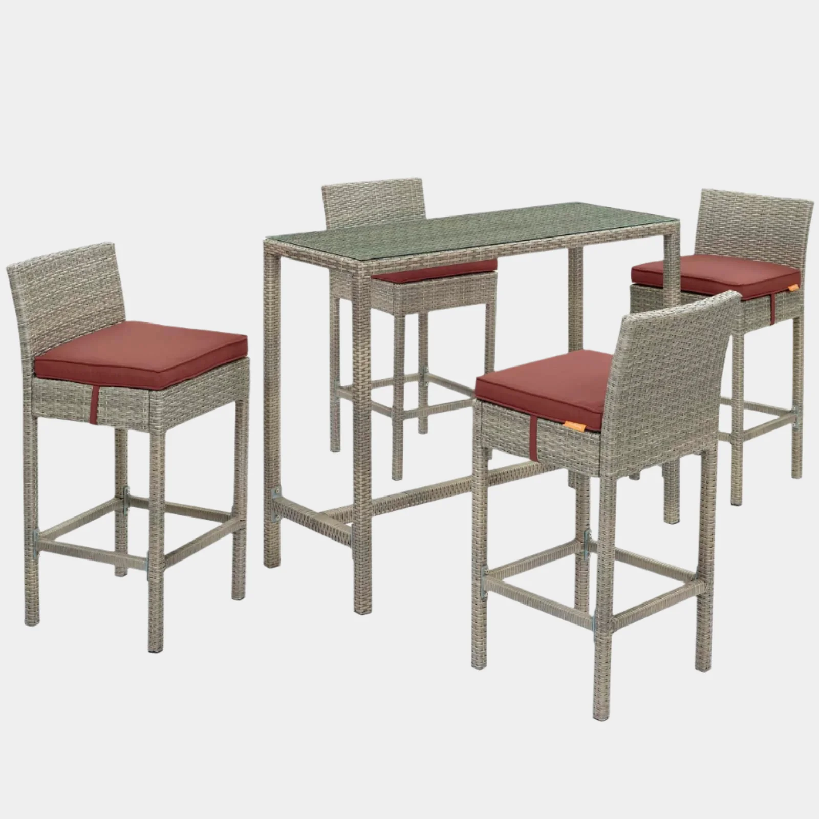 Conduit 5 Piece Outdoor Patio Wicker Rattan Set - Image 15