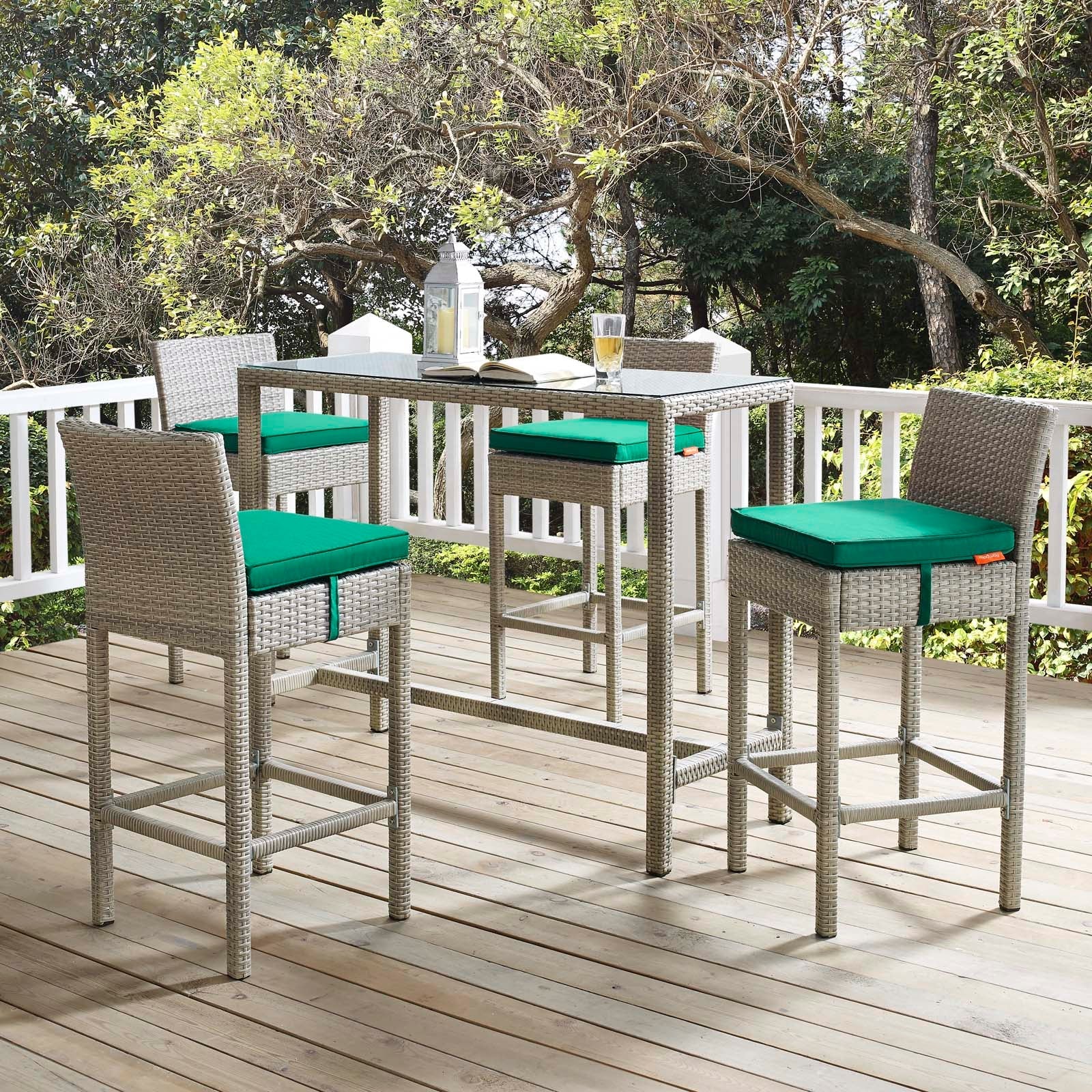 Conduit 5 Piece Outdoor Patio Wicker Rattan Set - Image 23
