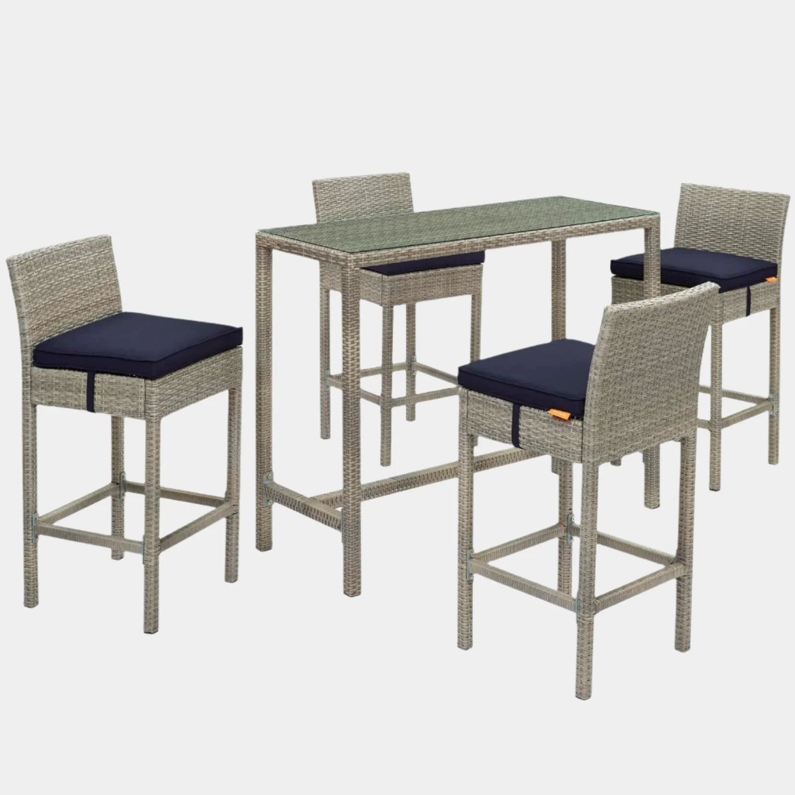 Conduit 5 Piece Outdoor Patio Wicker Rattan Set - Image 43