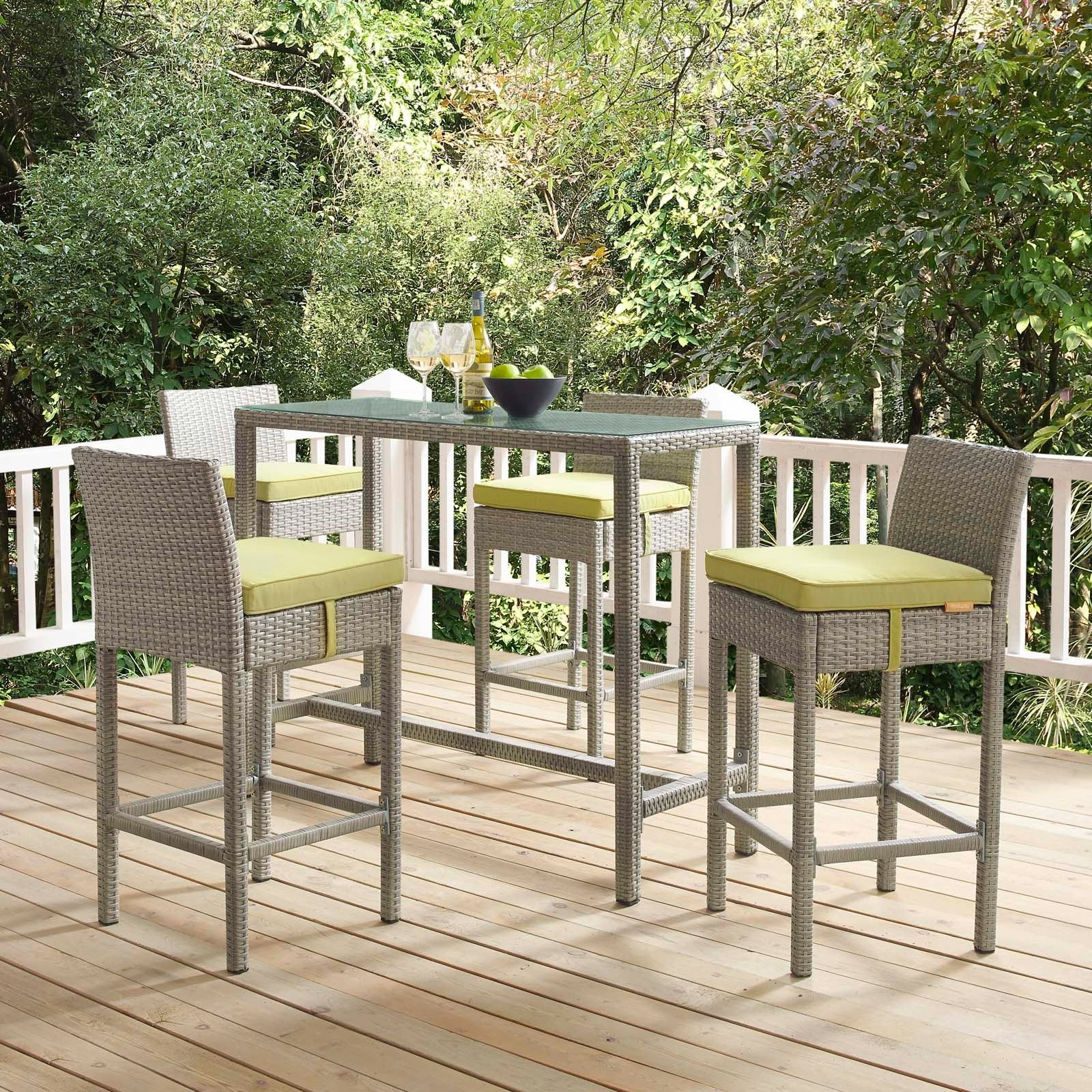 Conduit 5 Piece Outdoor Patio Wicker Rattan Set - Image 58