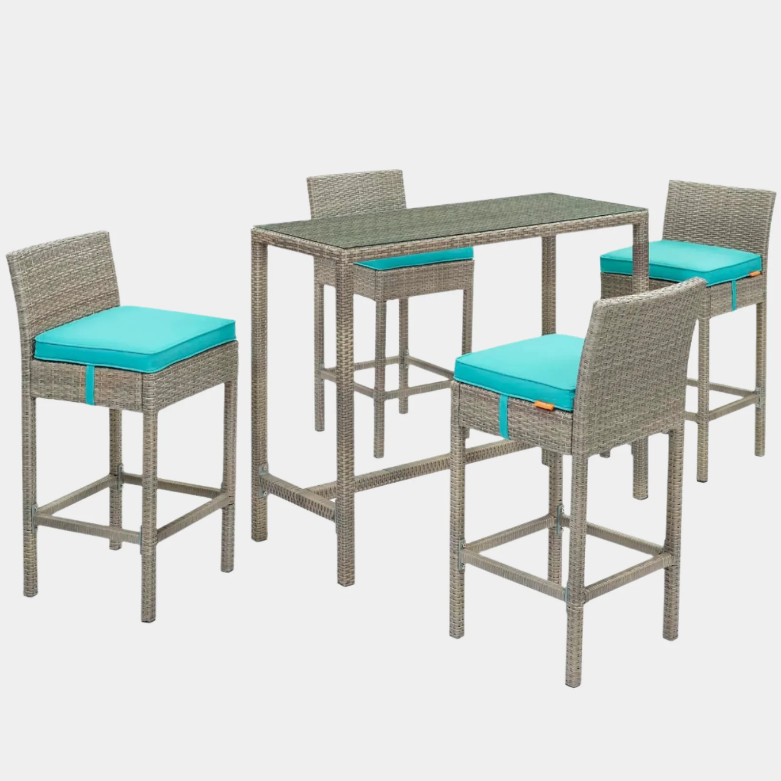 Conduit 5 Piece Outdoor Patio Wicker Rattan Set - Image 70