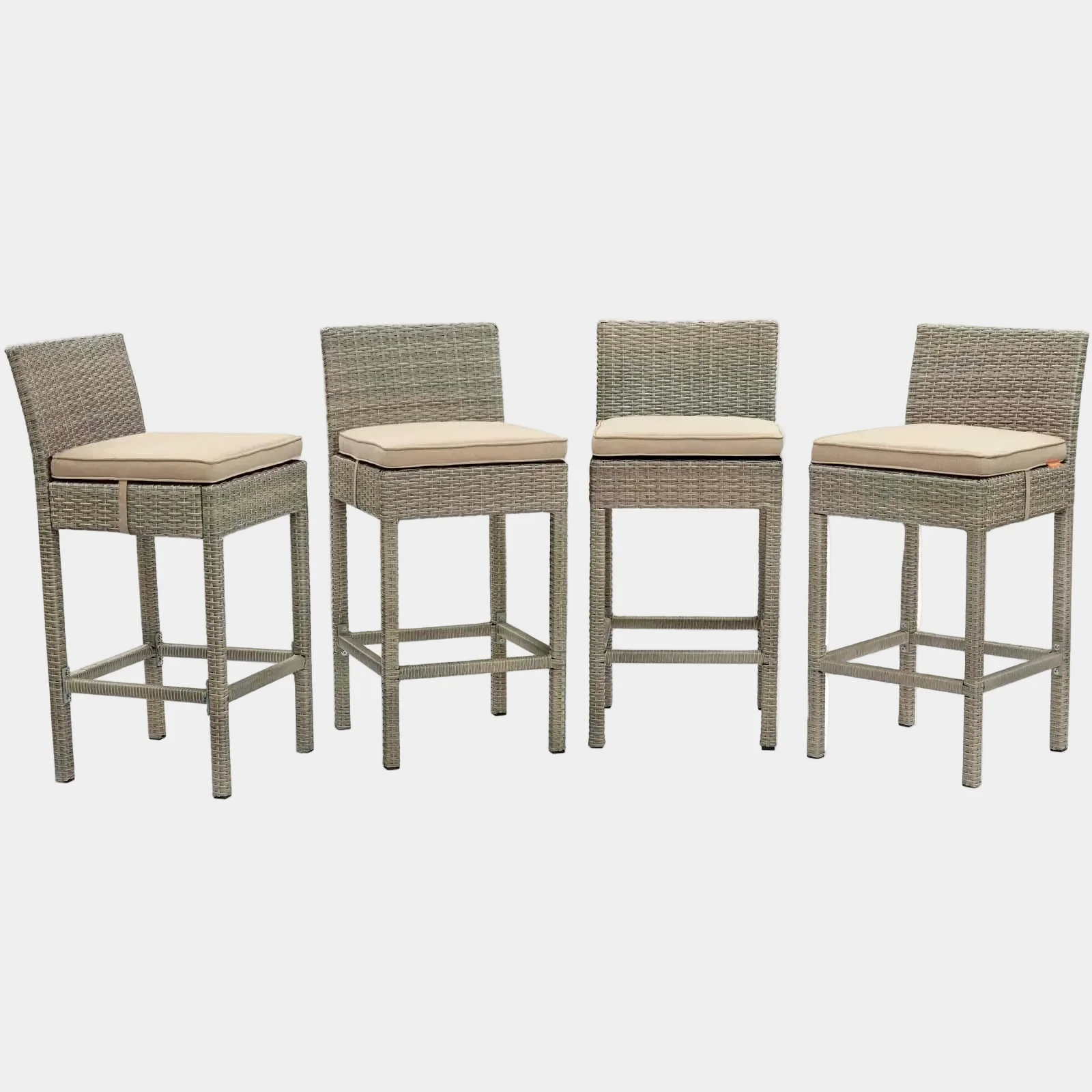 Conduit Outdoor Patio Wicker Rattan Bar Stool Set of 4 - Image 6