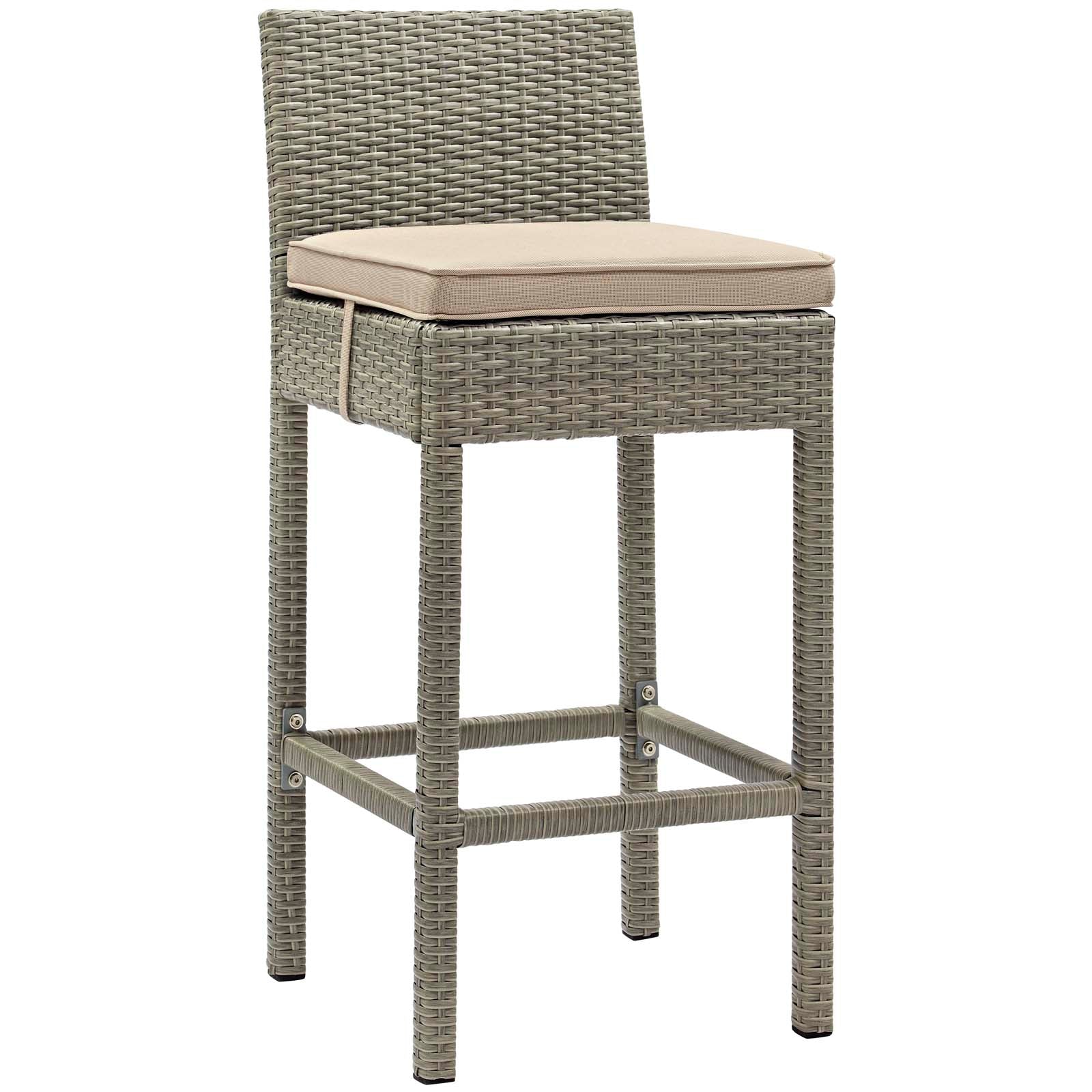 Conduit Outdoor Patio Wicker Rattan Bar Stool Set of 4 - Image 8
