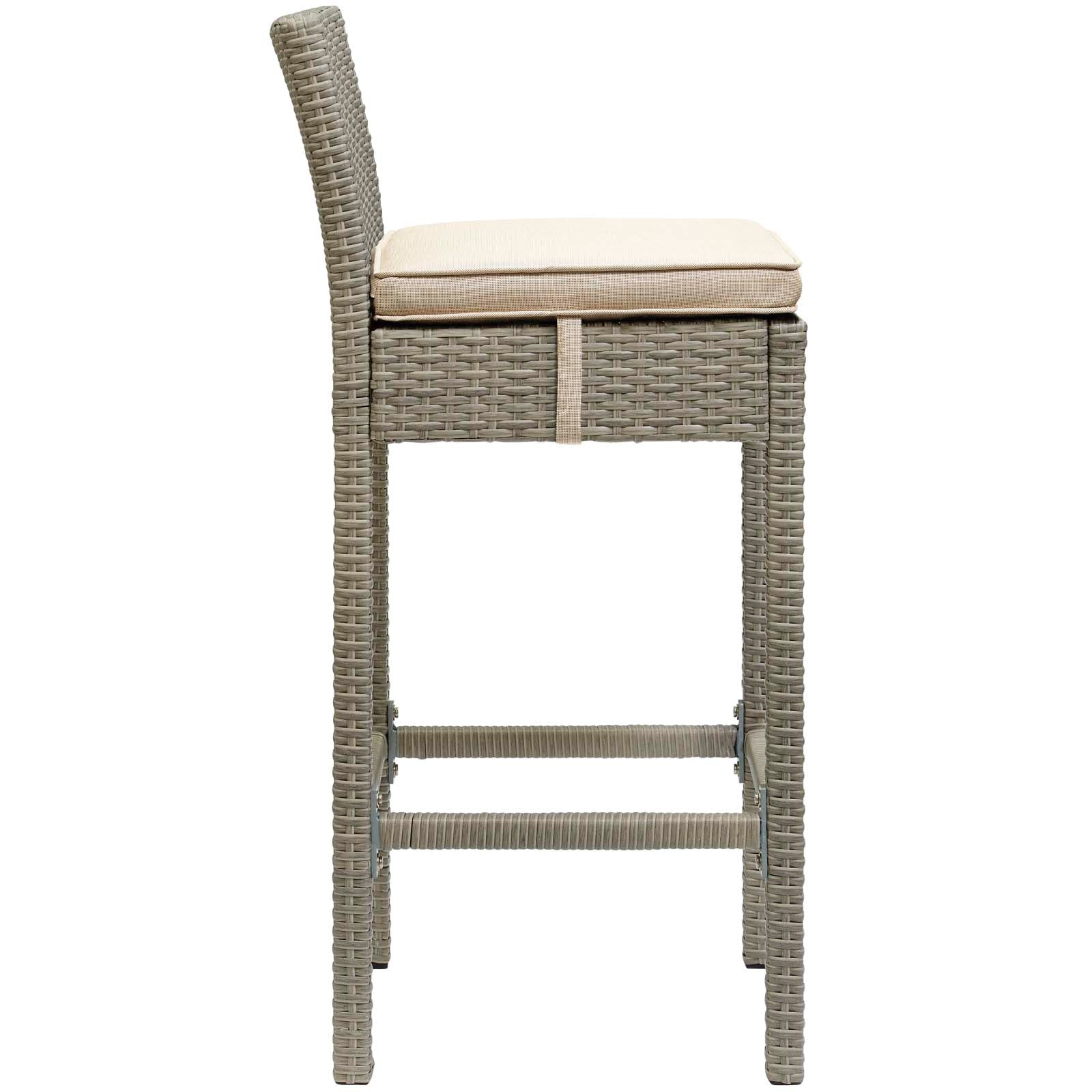 Conduit Outdoor Patio Wicker Rattan Bar Stool Set of 4 - Image 9