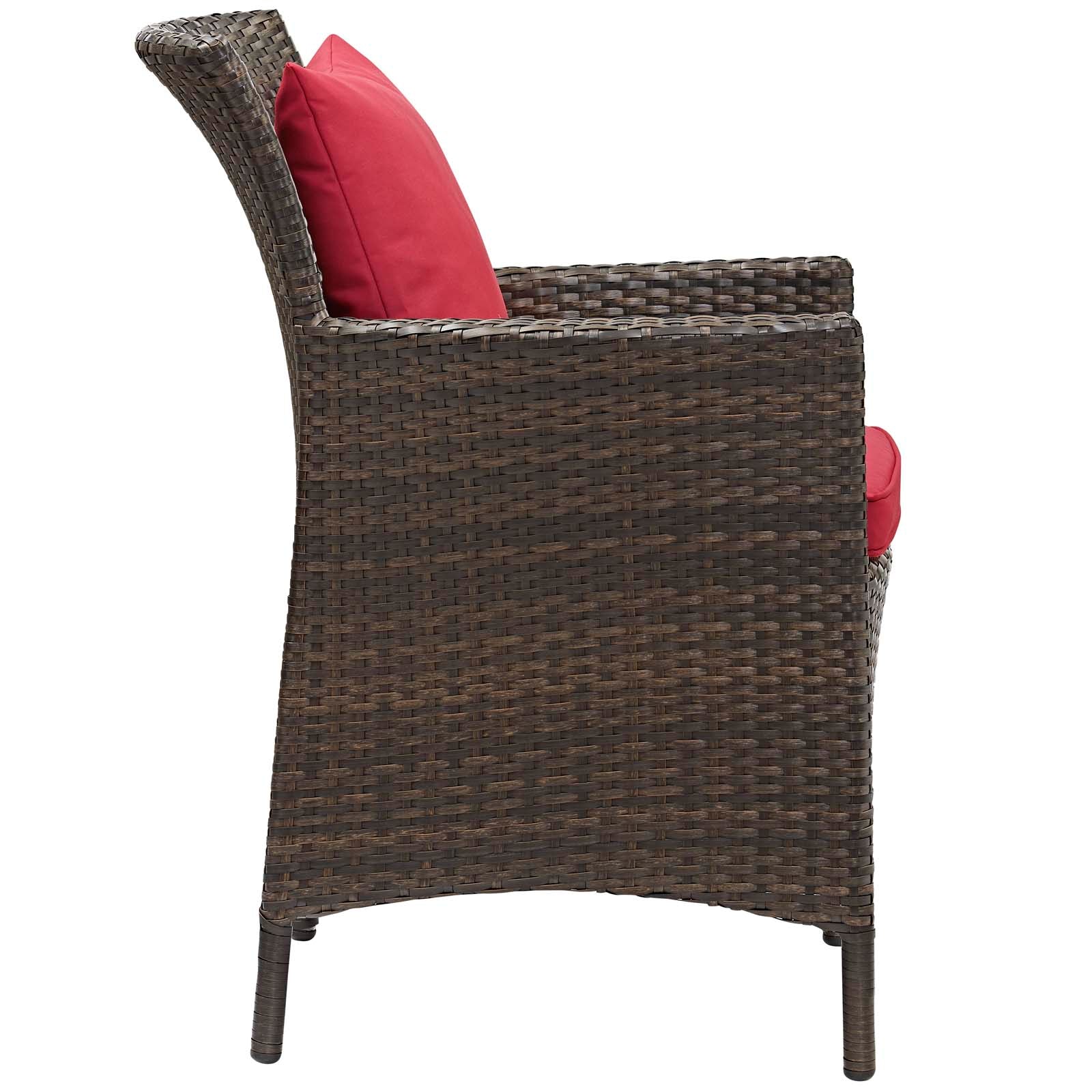Conduit Outdoor Patio Wicker Rattan Dining Armchair - Image 2