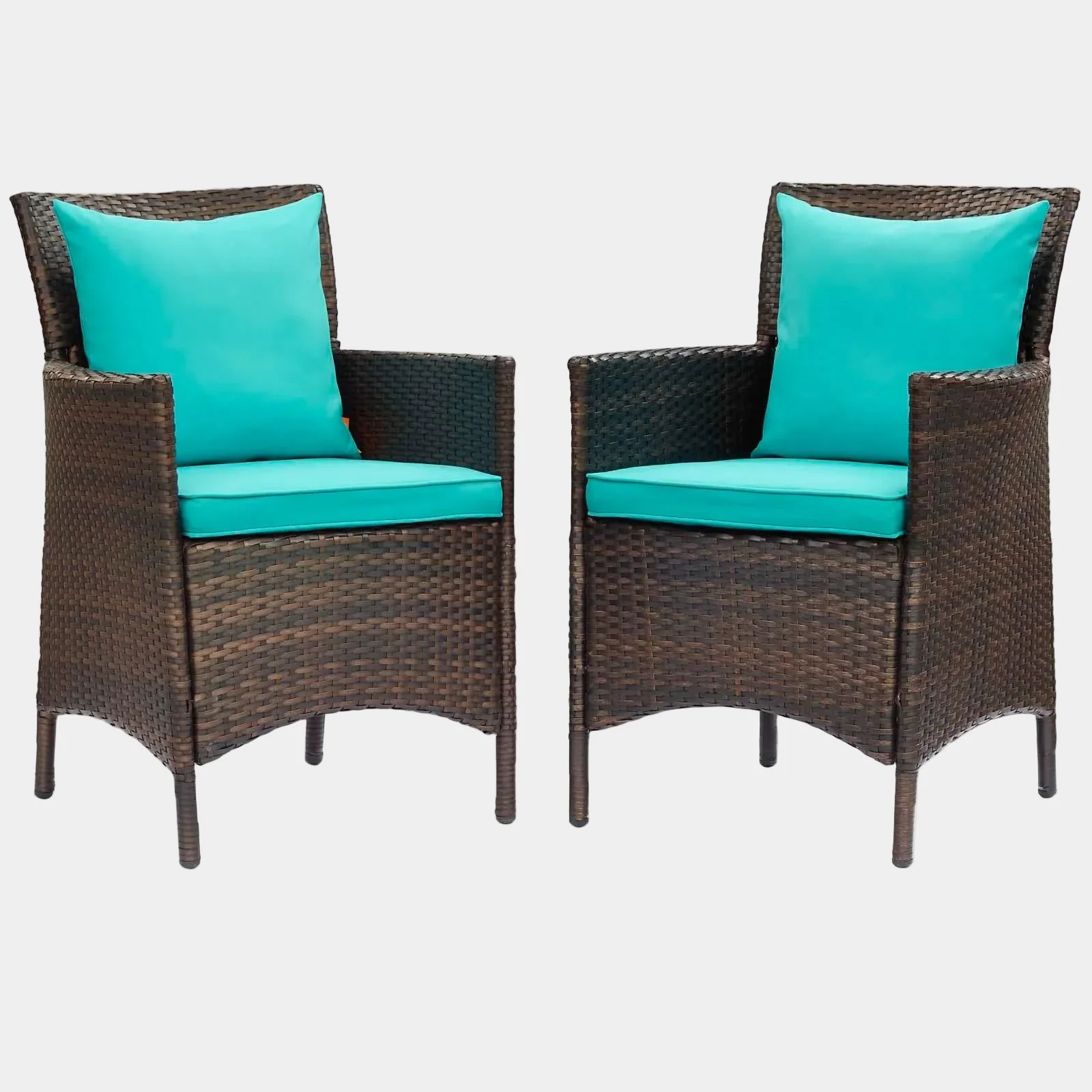 Conduit Outdoor Patio Wicker Rattan Dining Armchair Set of 2 - Image 4