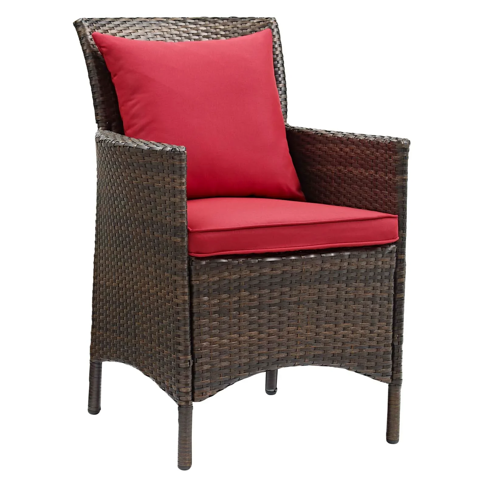 Conduit Outdoor Patio Wicker Rattan Dining Armchair Set of 4 - Image 2