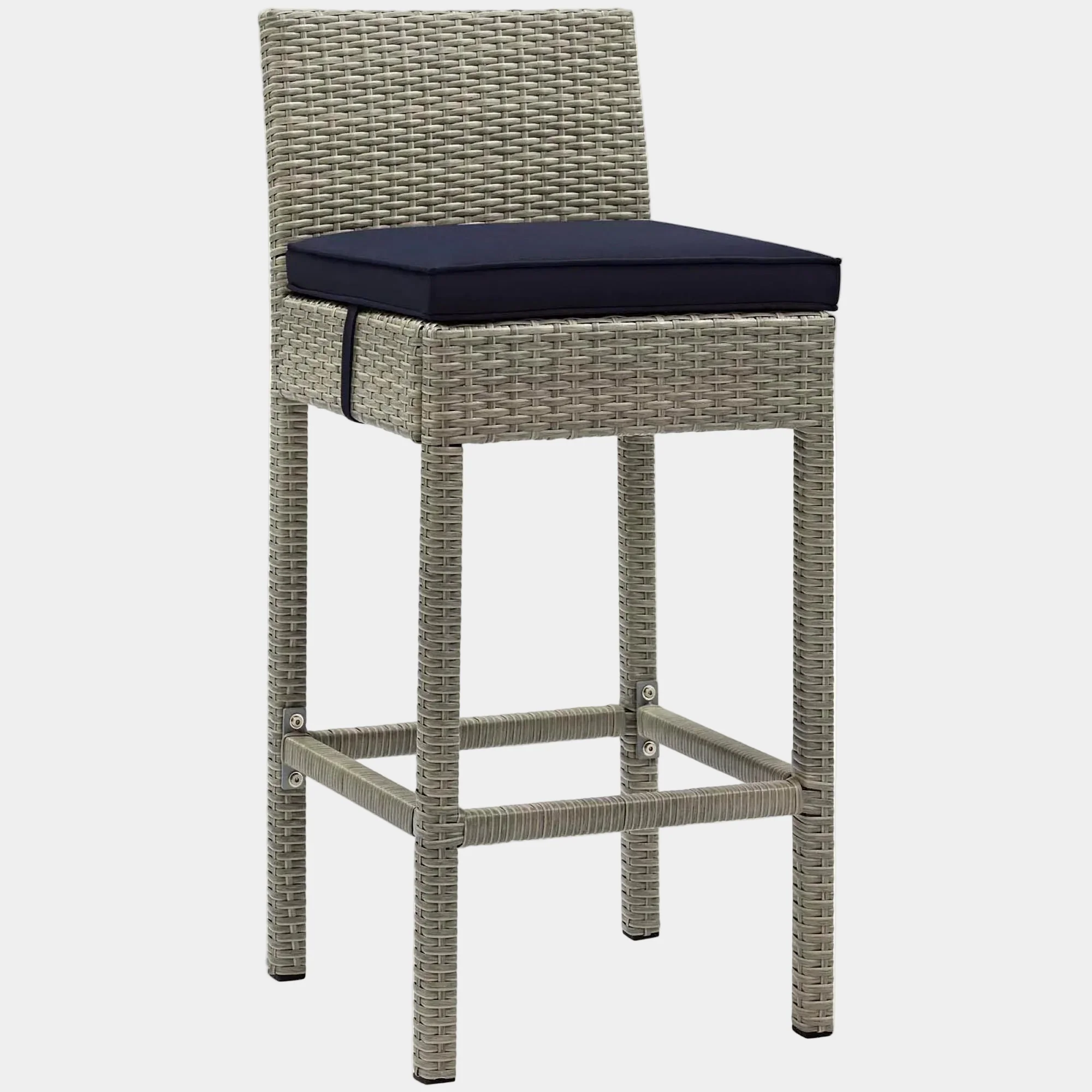 Conduit Outdoor Wicker Rattan Bar Stool - Image 4
