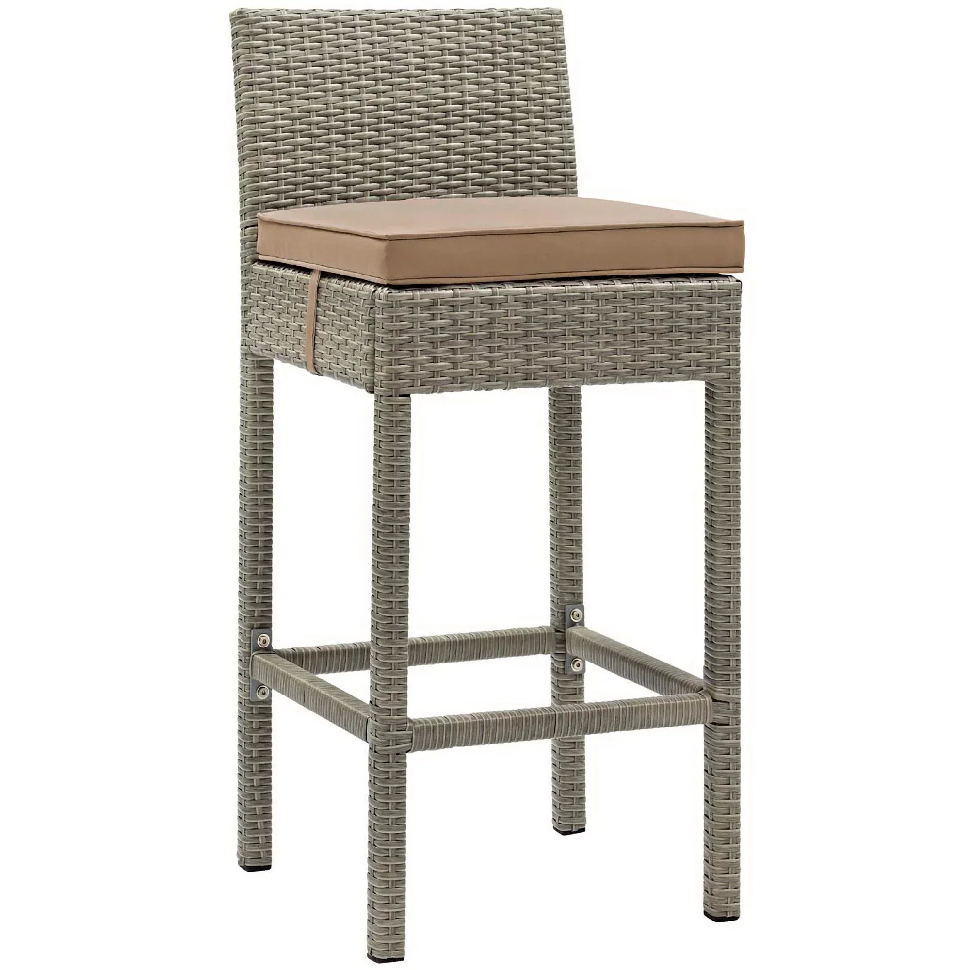 Conduit Outdoor Wicker Rattan Bar Stool Set of 2 - Image 2