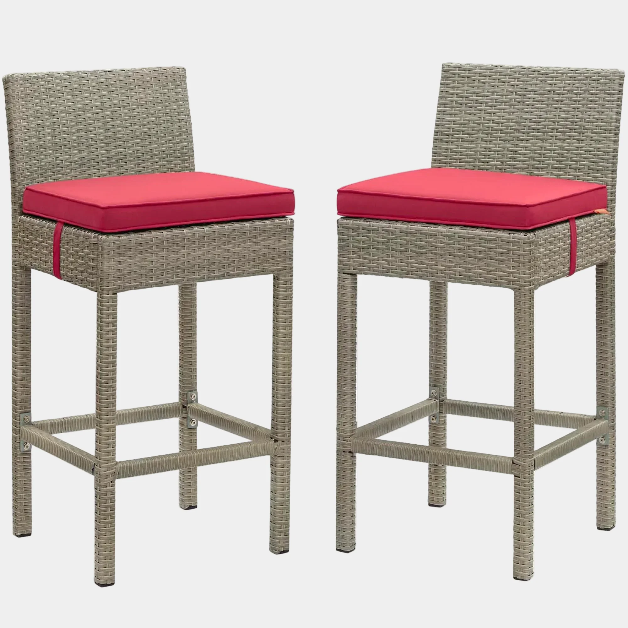 Conduit Outdoor Wicker Rattan Bar Stool Set of 2 - Image 41