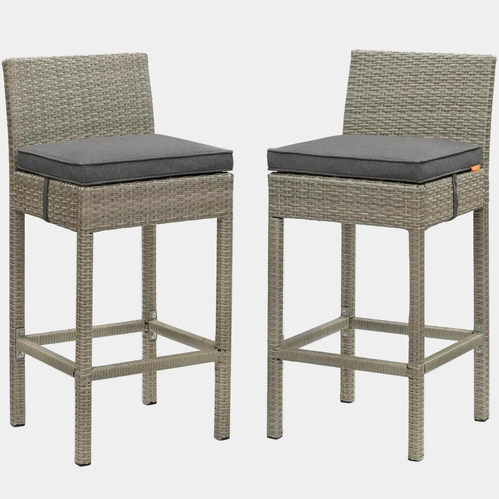 Conduit Outdoor Wicker Rattan Bar Stool Set of 2 - Image 5