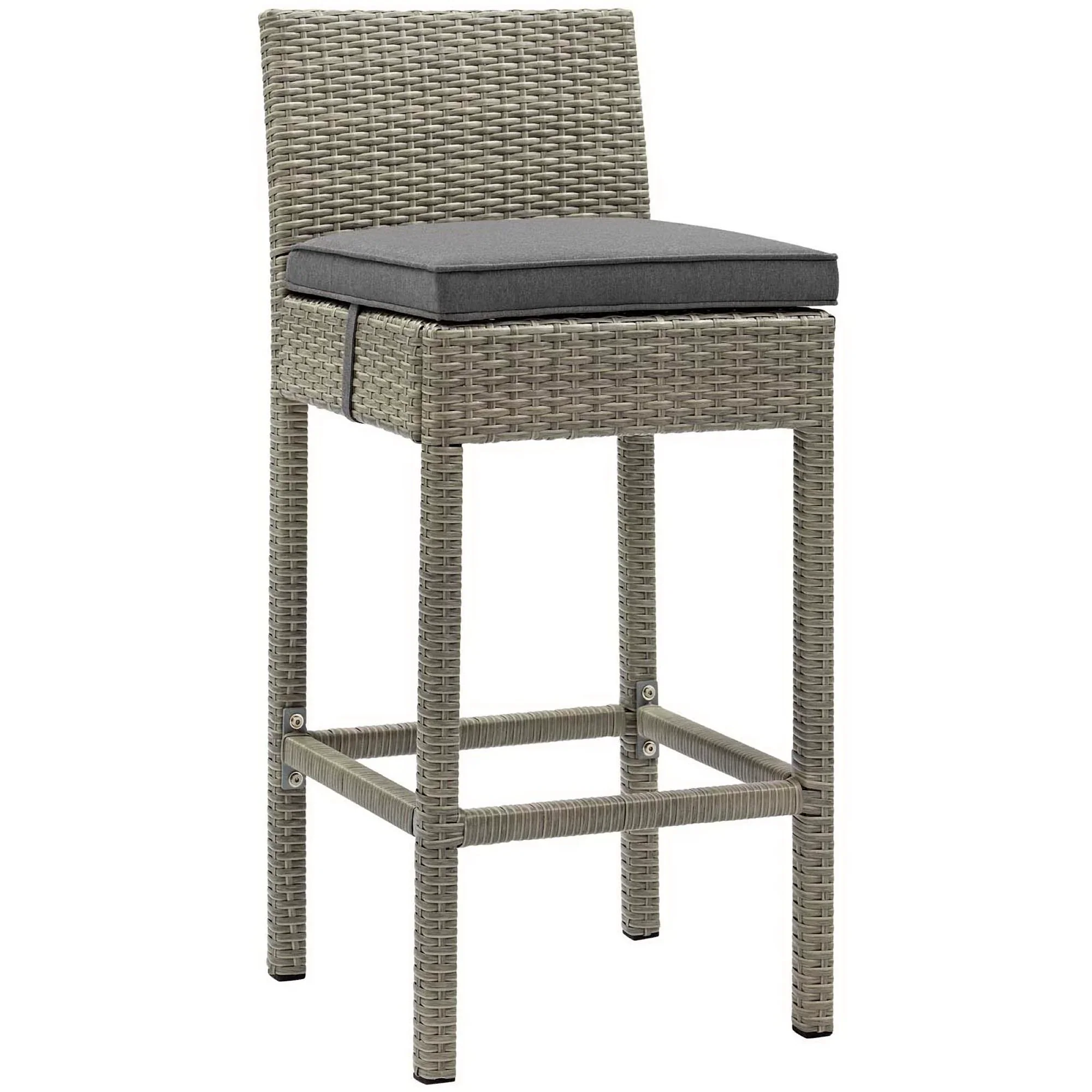 Conduit Outdoor Wicker Rattan Bar Stool Set of 2 - Image 6