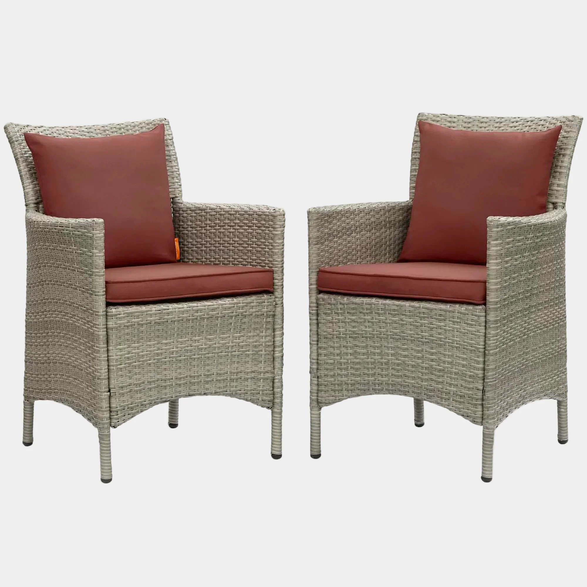 Conduit Outdoor Wicker Rattan Dining Armchair Set of 2 - Image 10
