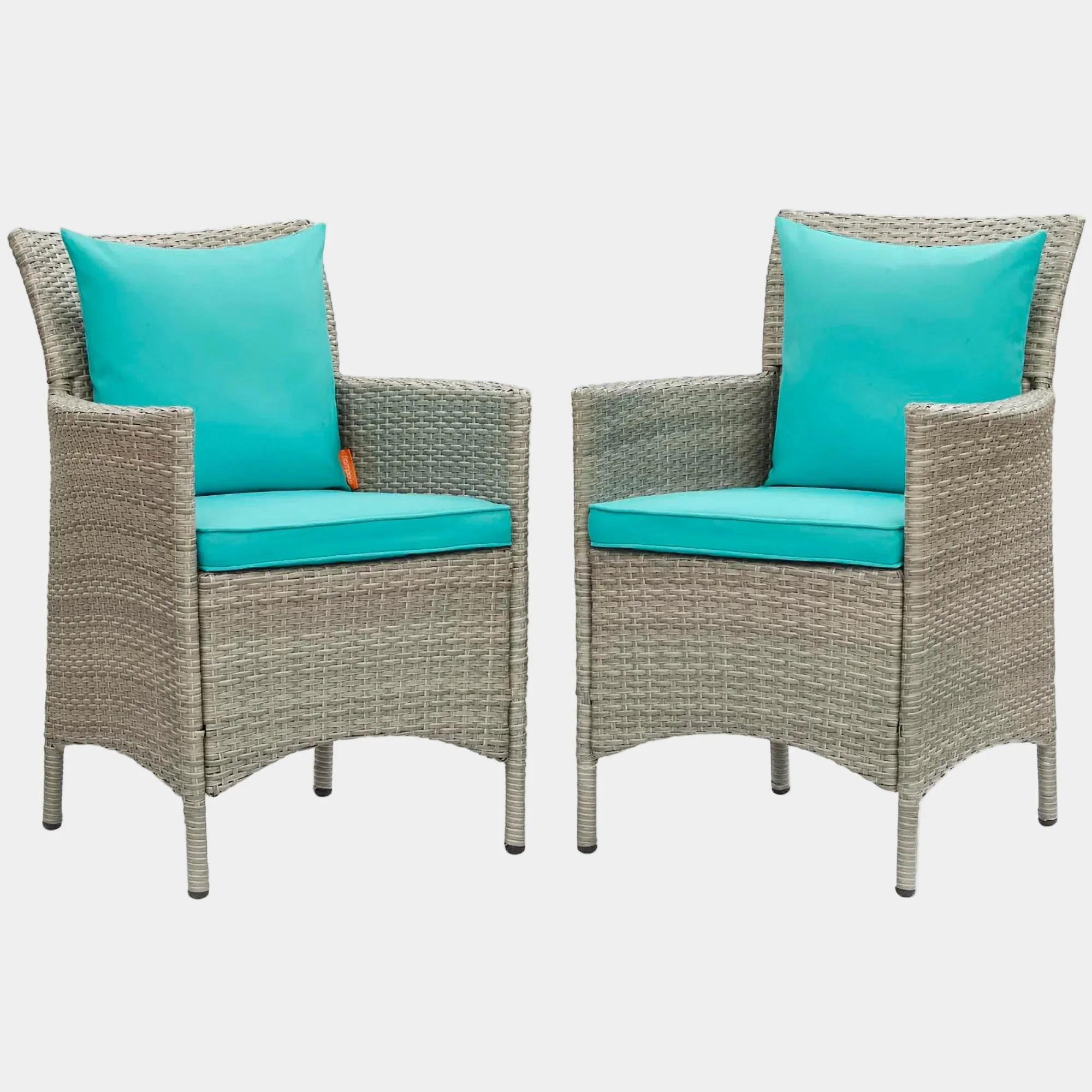Conduit Outdoor Wicker Rattan Dining Armchair Set of 2 - Image 4