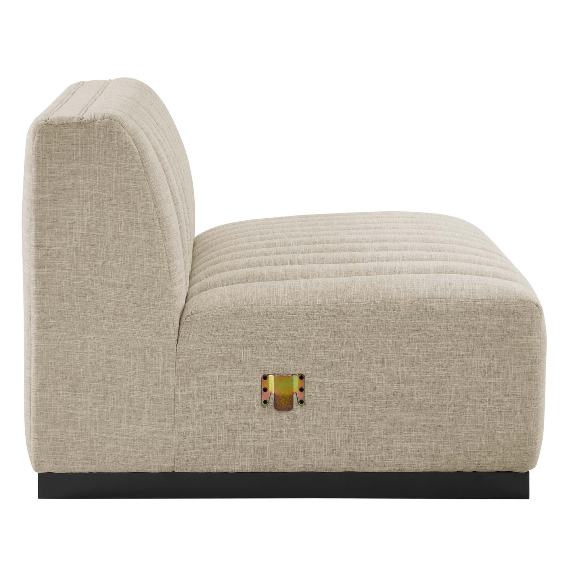Conjure 4-Piece Channel Tufted Upholstered Fabric Sectional Sofa - Image 10