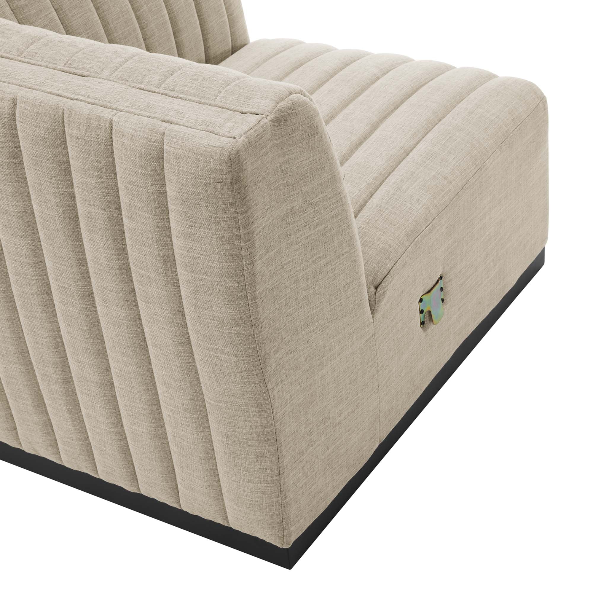 Conjure 4-Piece Channel Tufted Upholstered Fabric Sectional Sofa - Image 15