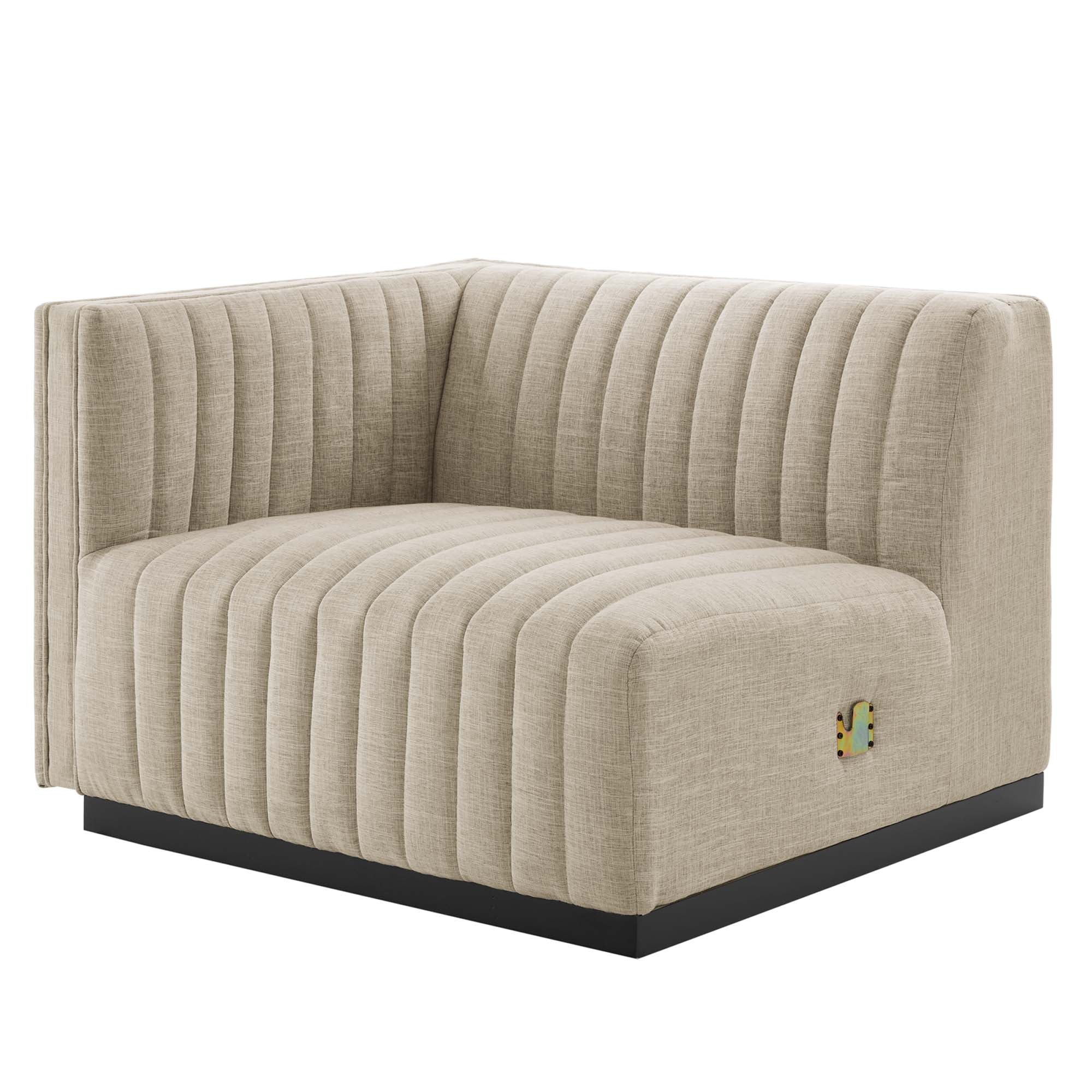 Conjure 4-Piece Channel Tufted Upholstered Fabric Sectional Sofa - Image 5
