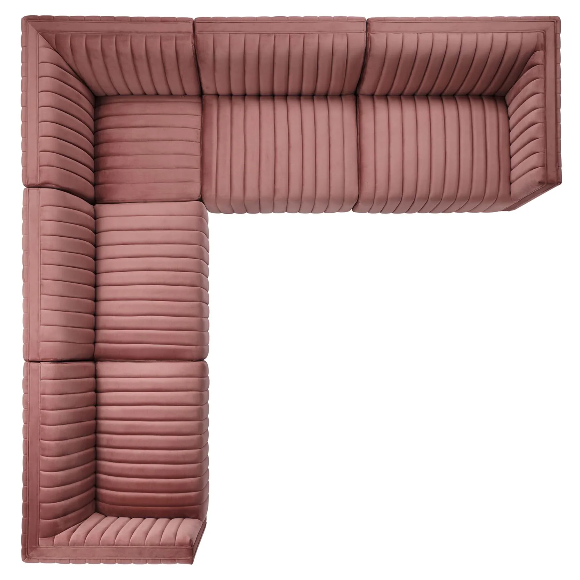Conjure 5-Piece Channel Tufted Performance Velvet Sectional - Image 13