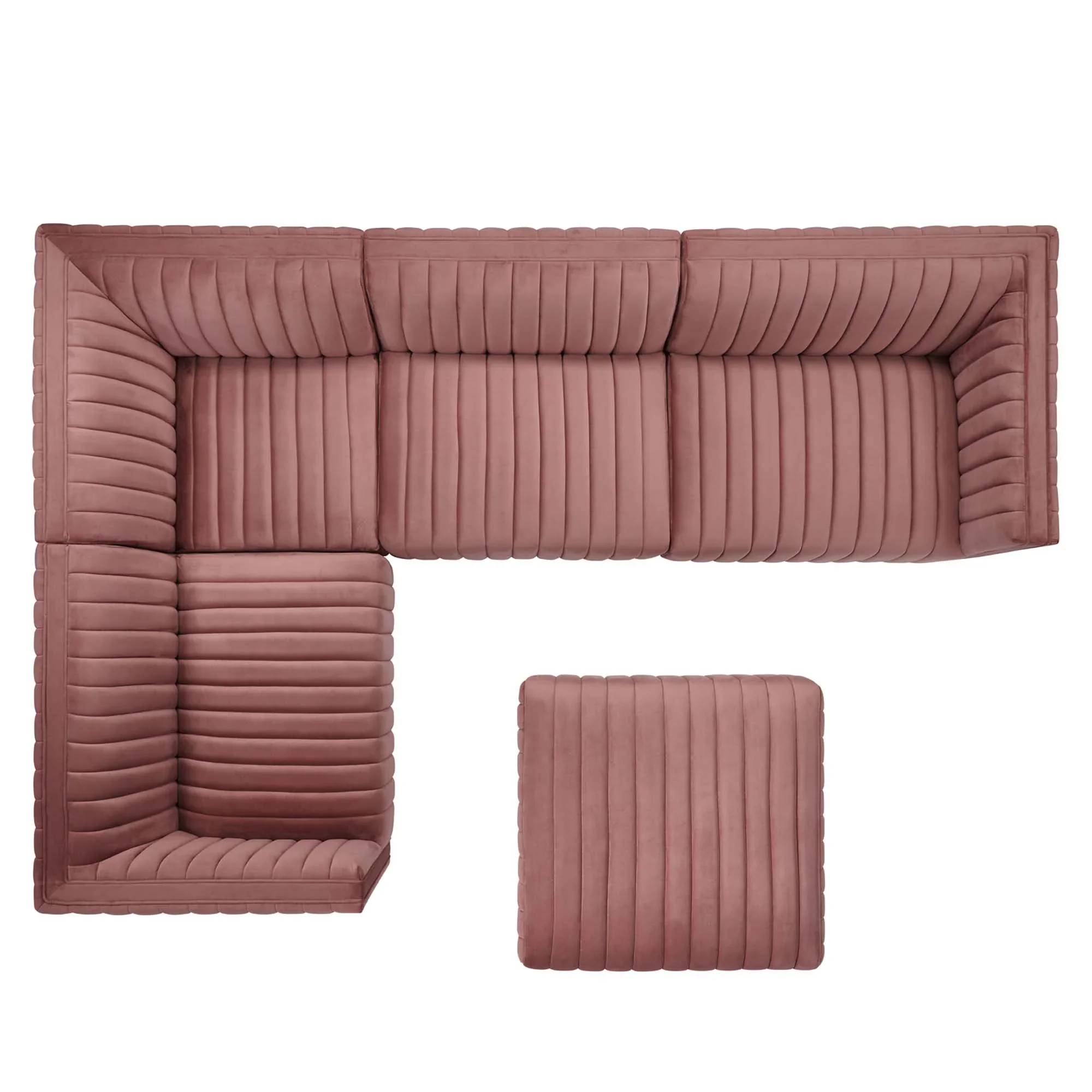 Conjure 5-Piece Channel Tufted Performance Velvet Sectional - Image 13