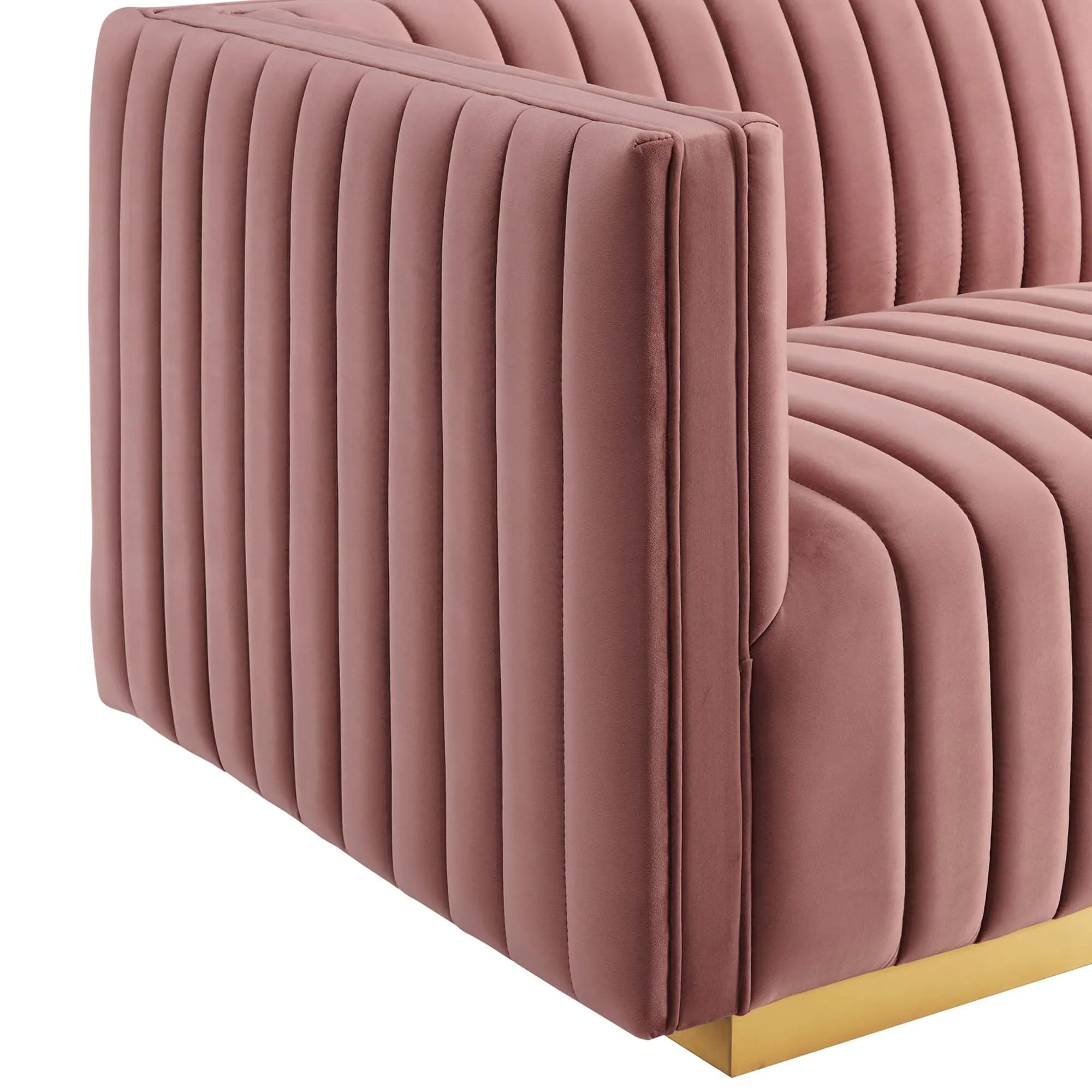 Conjure 5-Piece Channel Tufted Performance Velvet Sectional - Image 14