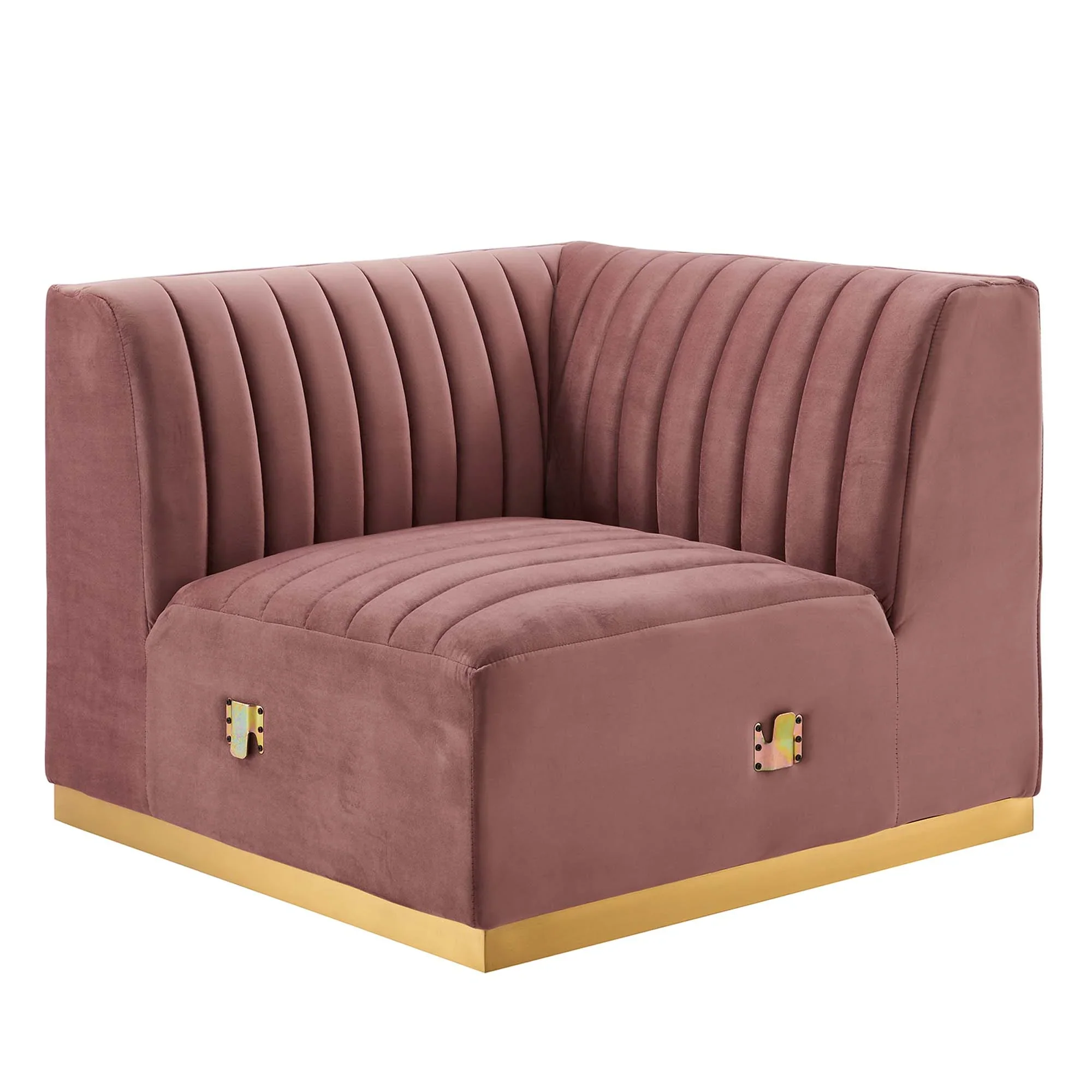Conjure 5-Piece Channel Tufted Performance Velvet Sectional - Image 4