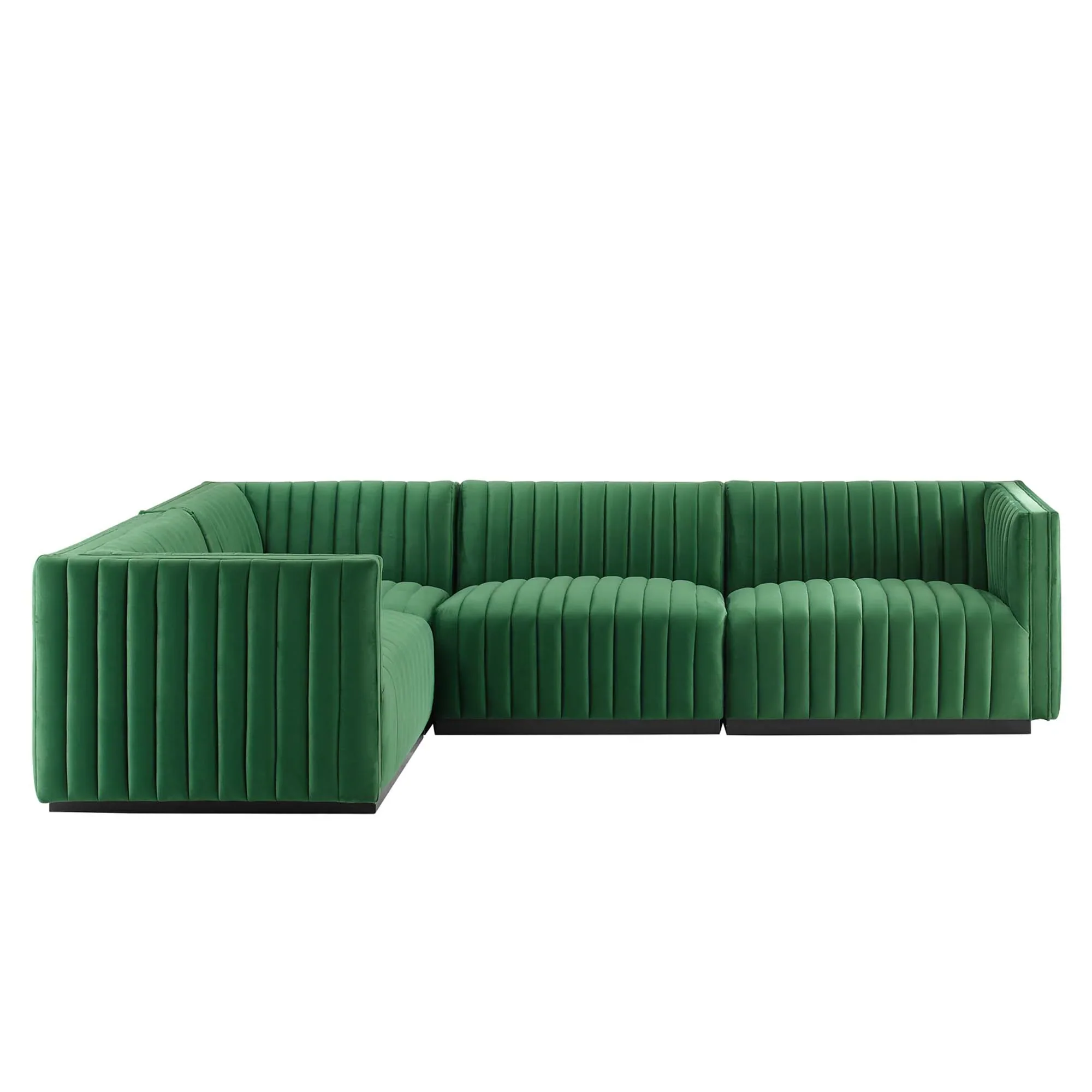 Conjure Channel Tufted Performance Velvet 4-Piece Sectional - Image 10