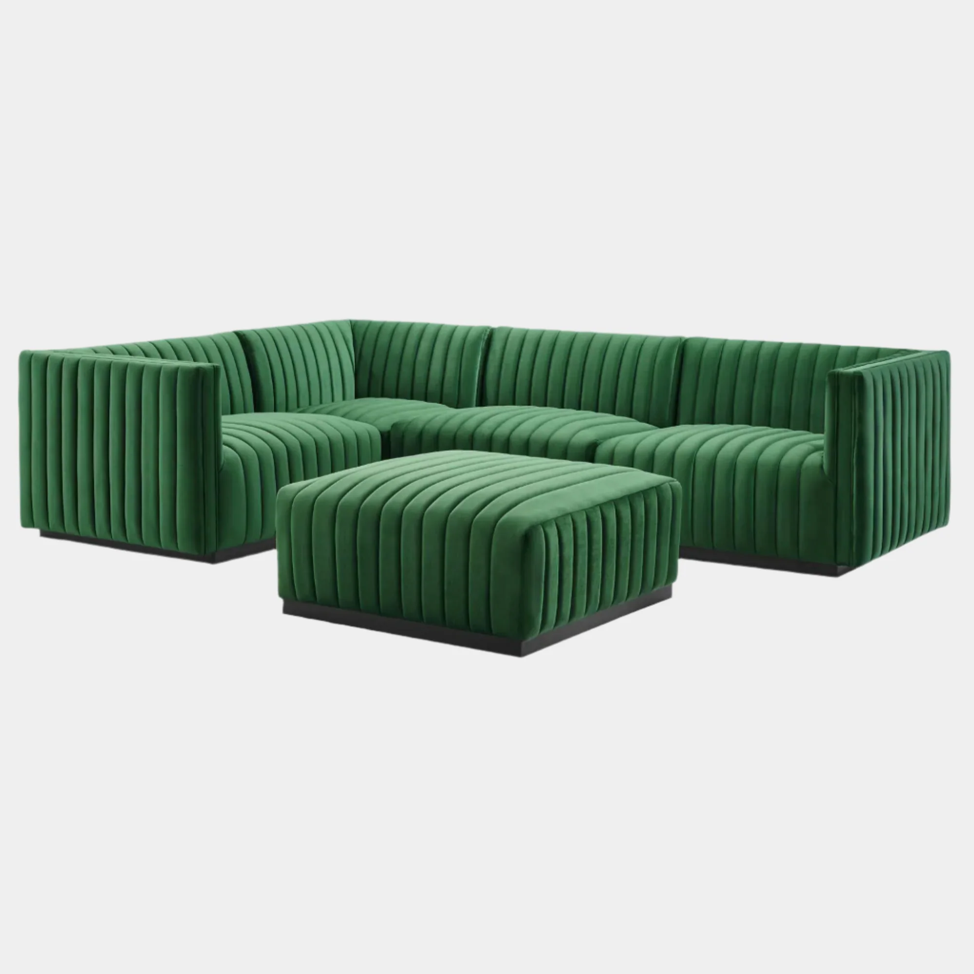 Conjure Channel Tufted Performance Velvet 5-Piece Sectional