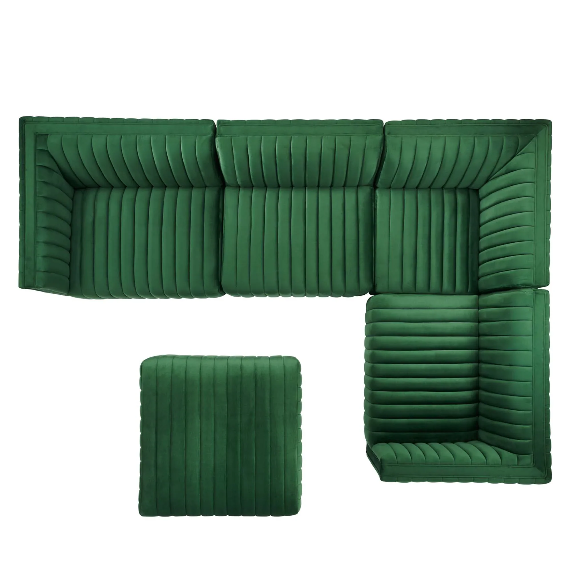 Conjure Channel Tufted Performance Velvet 5-Piece Sectional - Image 13