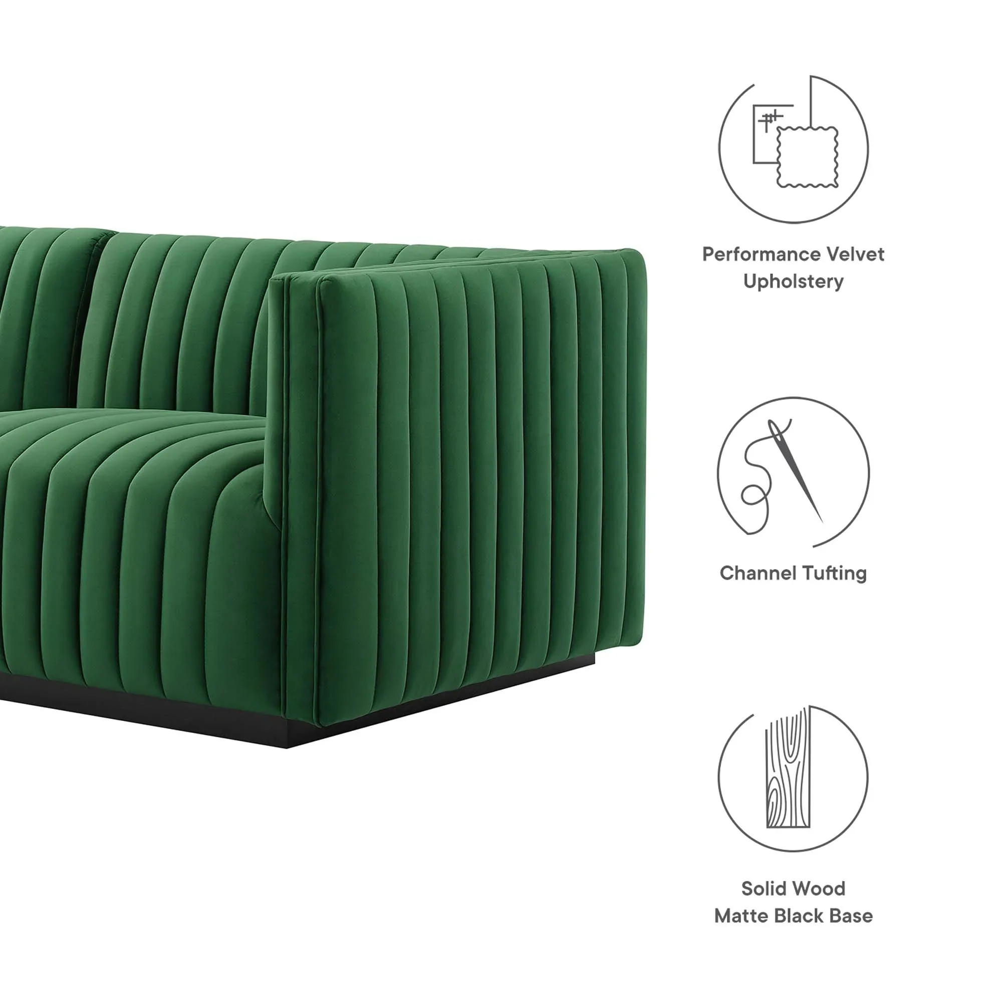 Conjure Channel Tufted Performance Velvet 5-Piece Sectional - Image 15
