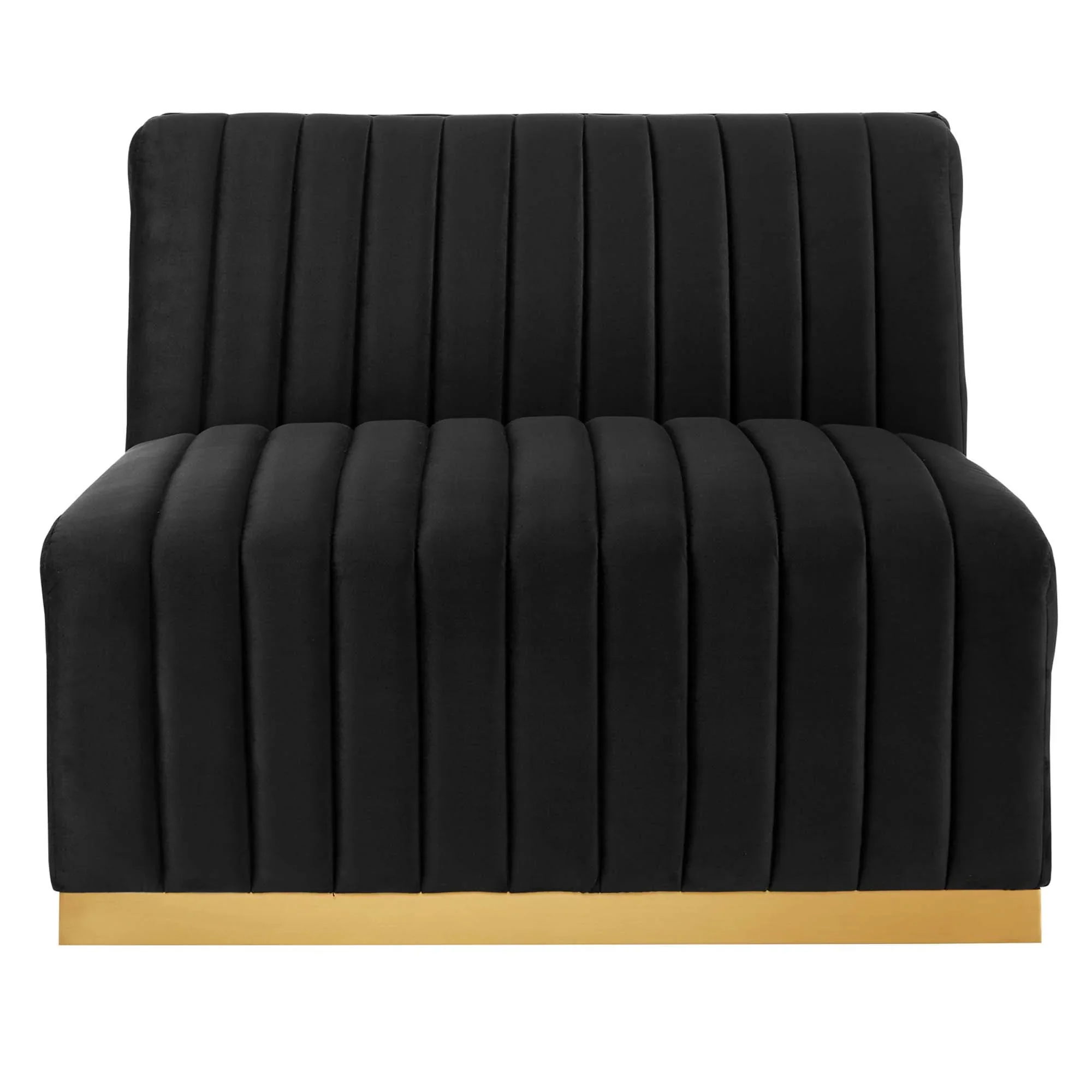 Conjure Channel Tufted Performance Velvet Armless Chair - Image 2