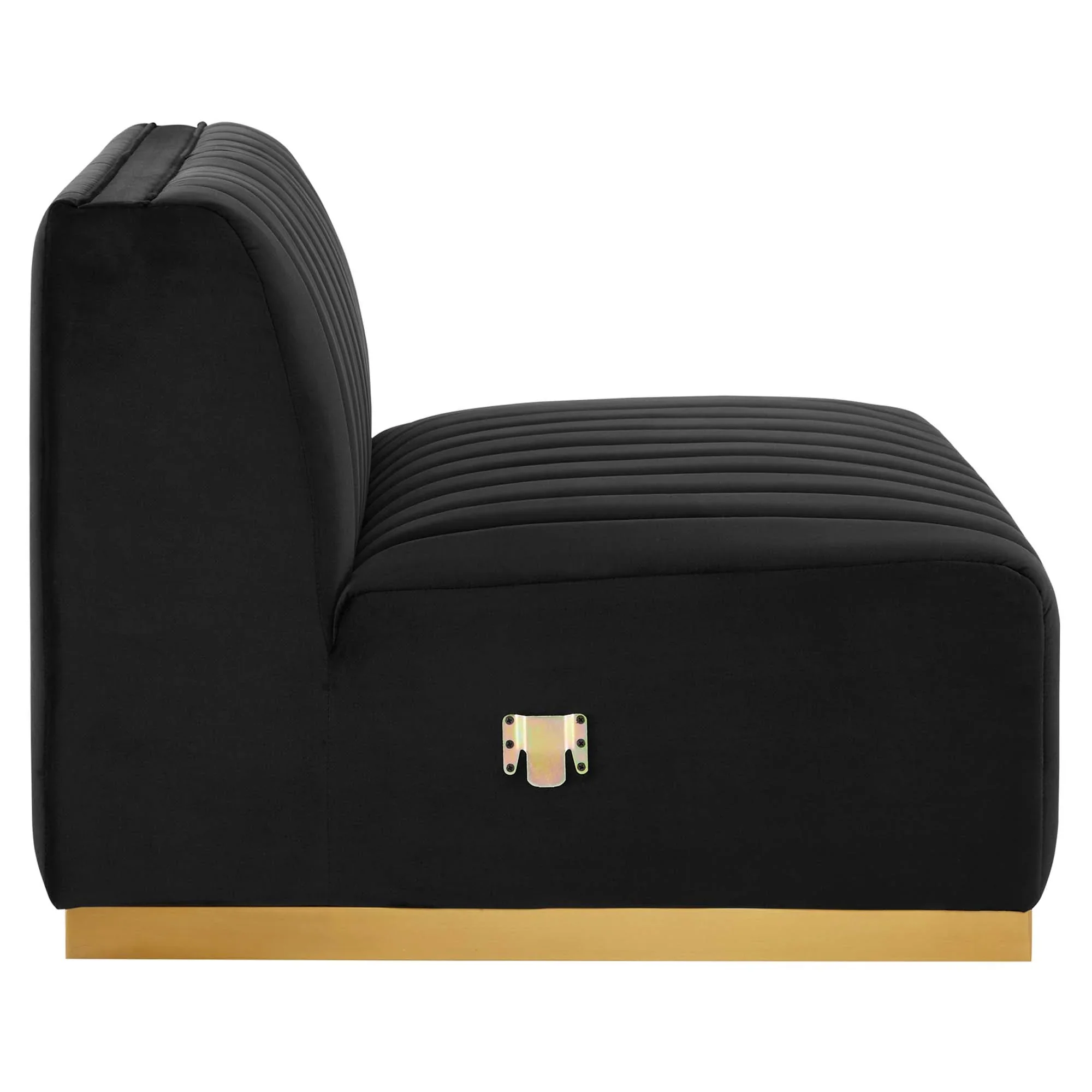 Conjure Channel Tufted Performance Velvet Armless Chair - Image 4