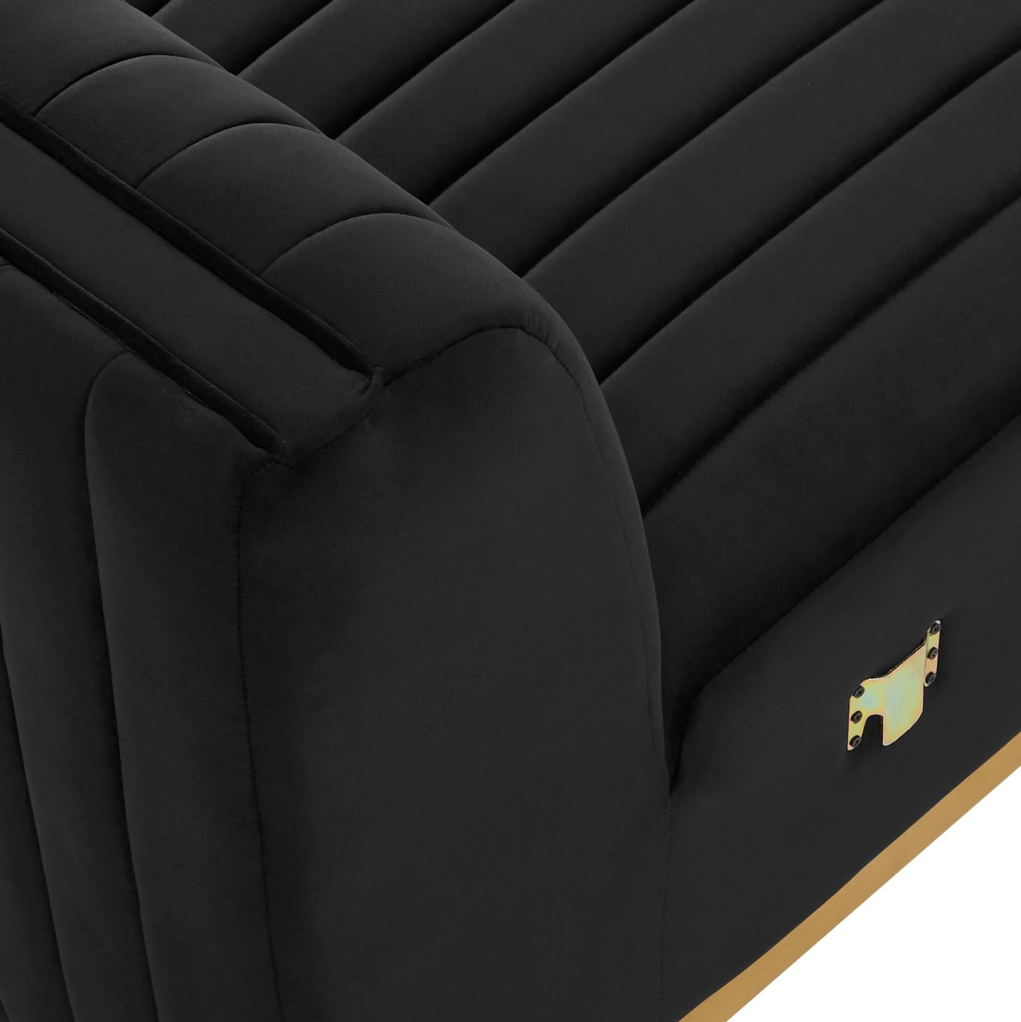 Conjure Channel Tufted Performance Velvet Armless Chair - Image 5