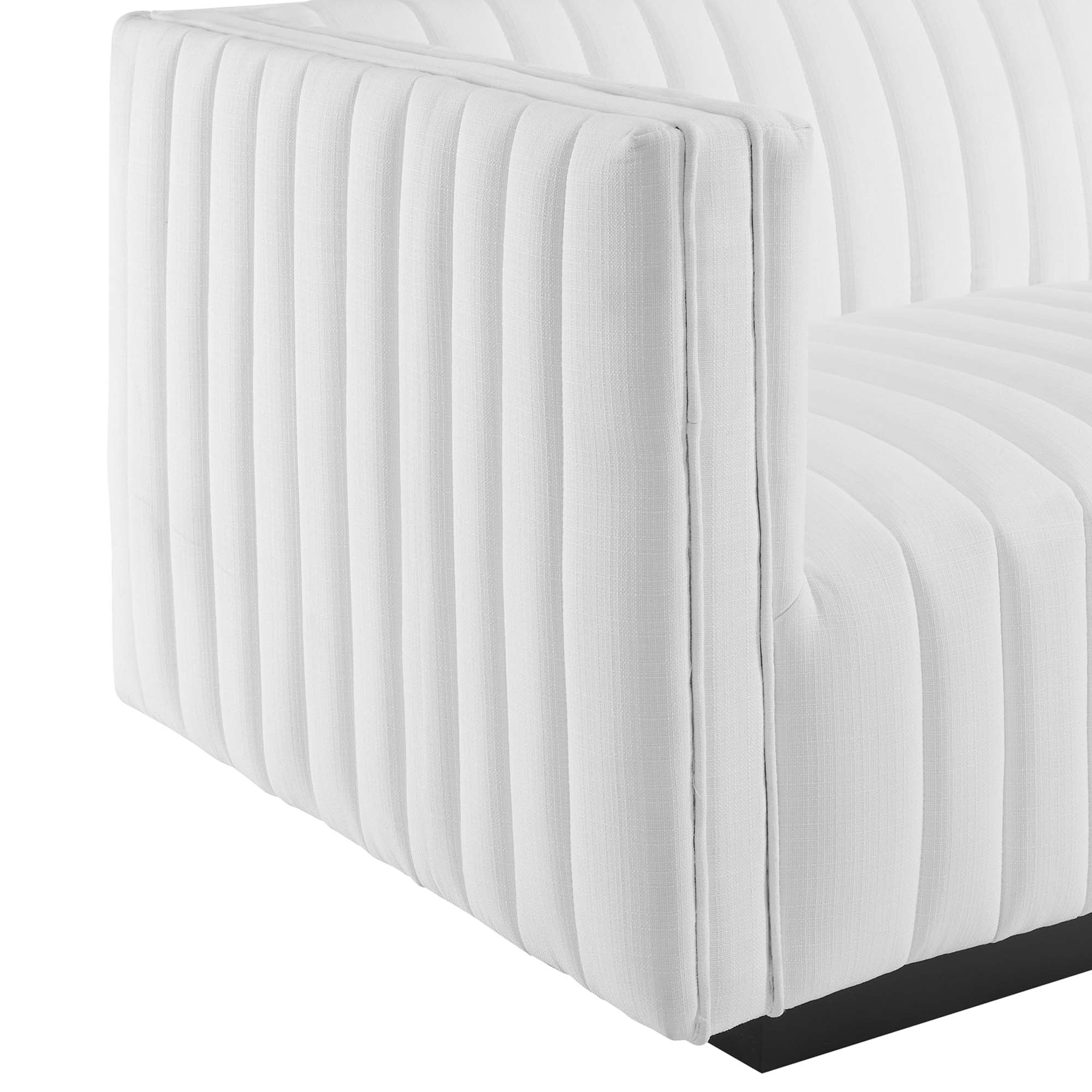 Conjure Channel Tufted Upholstered Fabric Left-Arm Chair - Image 17