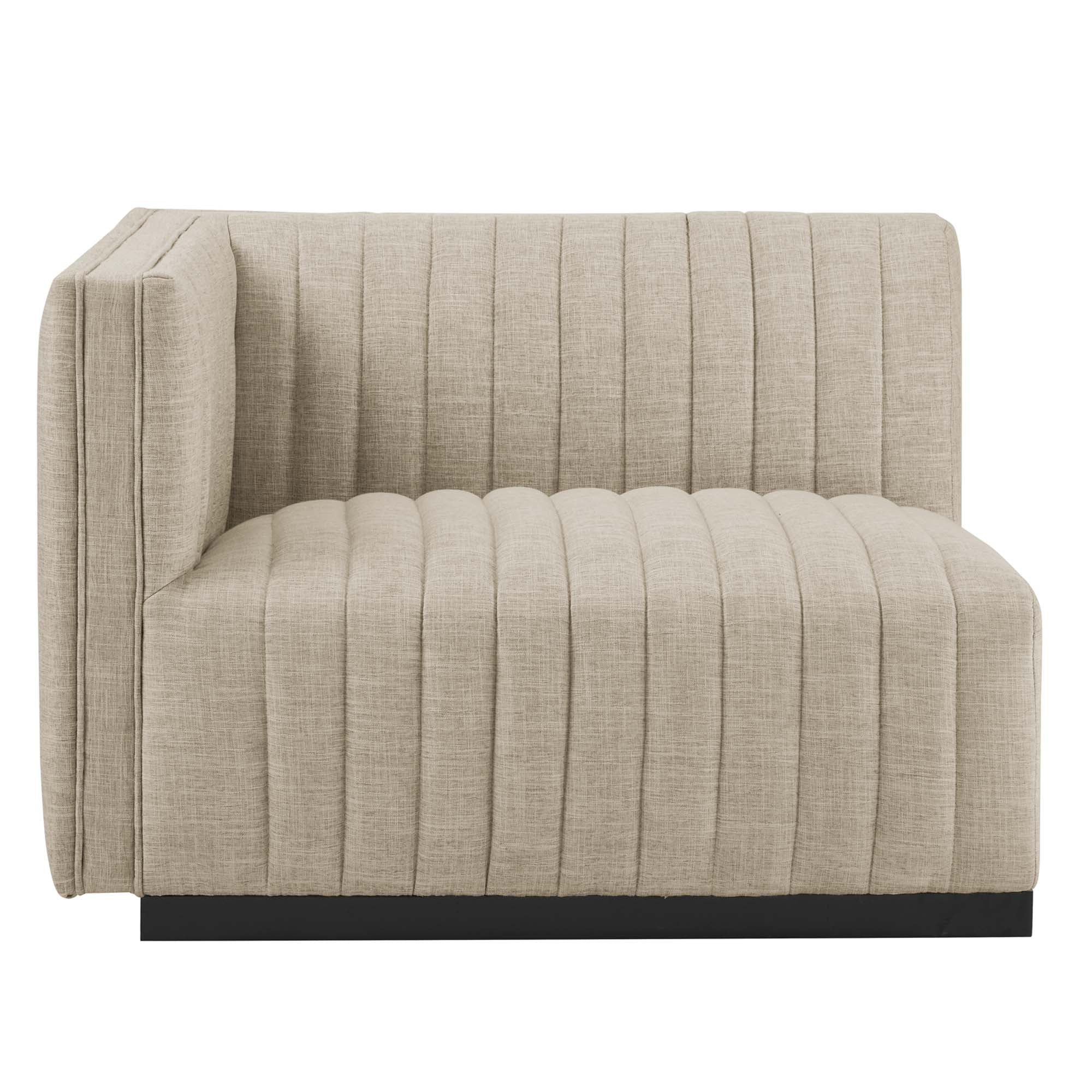 Conjure Channel Tufted Upholstered Fabric Left-Arm Chair - Image 3