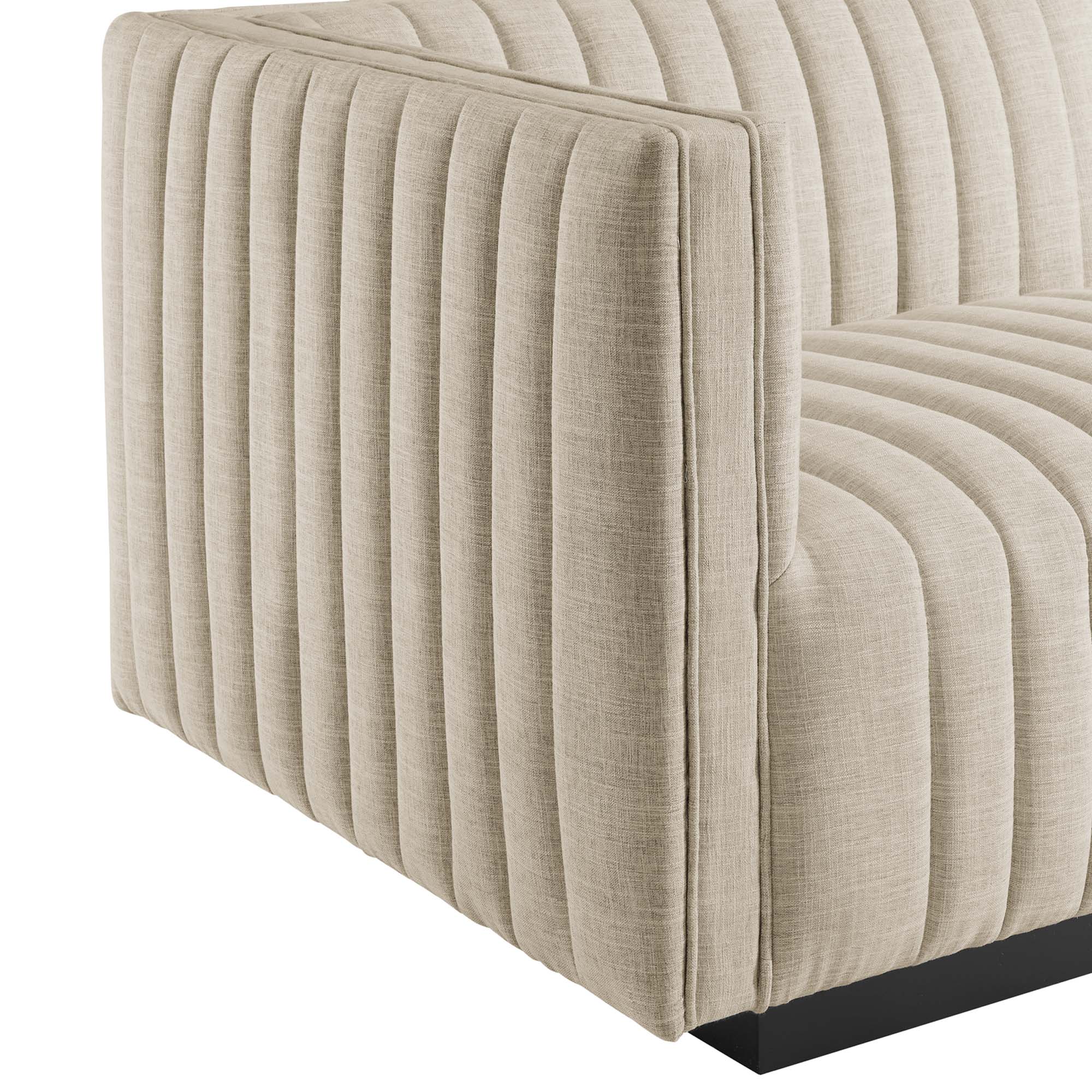 Conjure Channel Tufted Upholstered Fabric Left-Arm Chair - Image 5