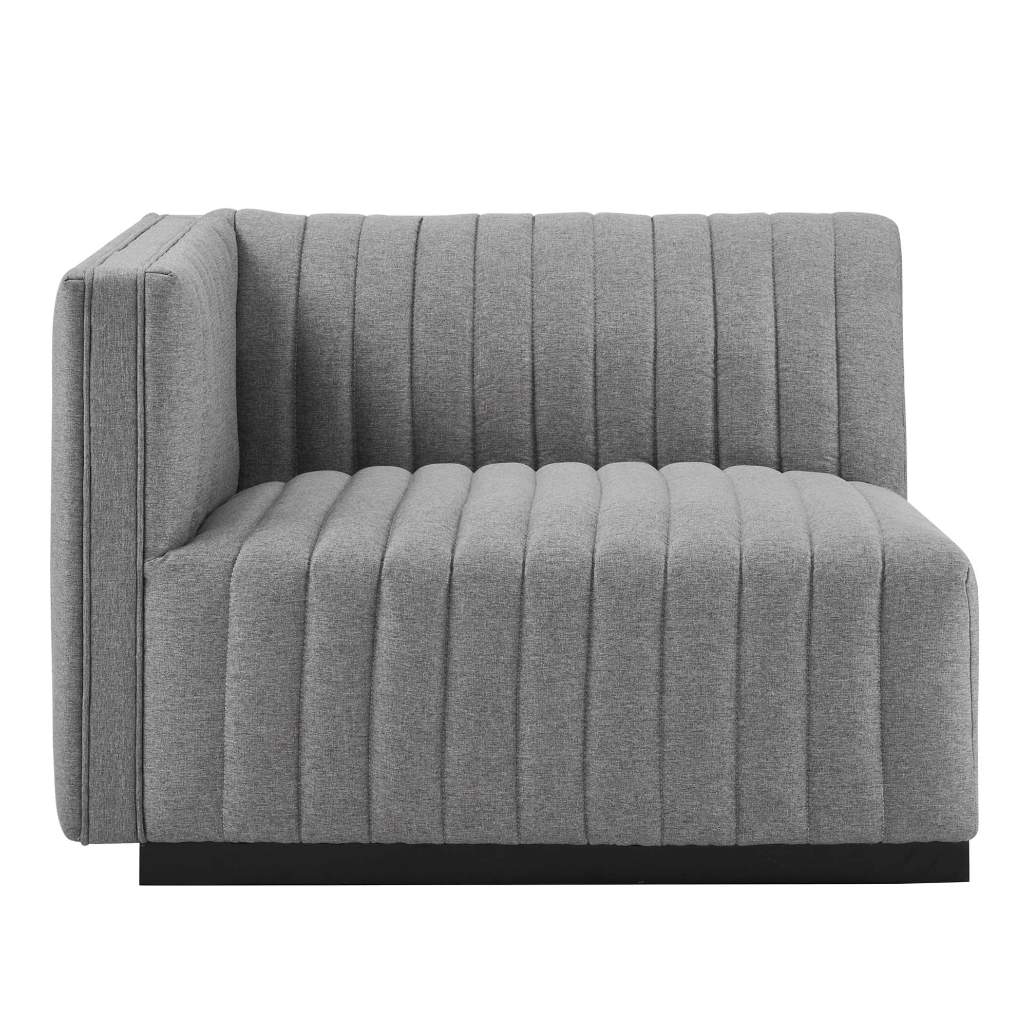 Conjure Channel Tufted Upholstered Fabric Left-Arm Chair - Image 9