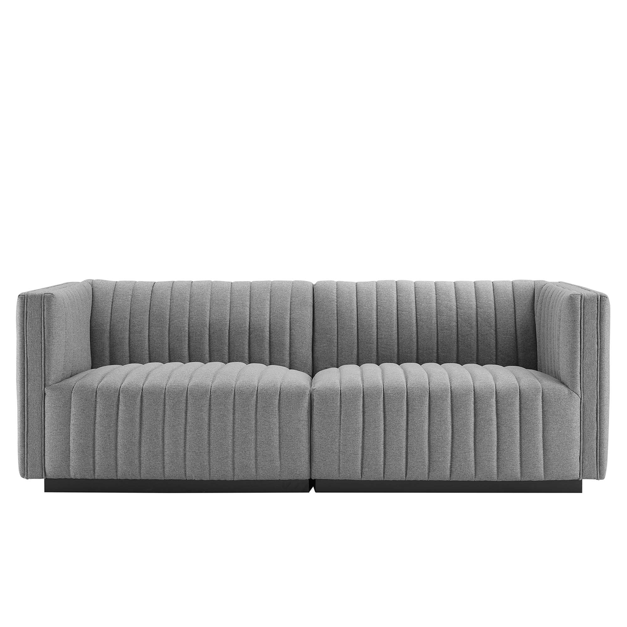 Conjure Channel Tufted Upholstered Fabric Loveseat - Image 18