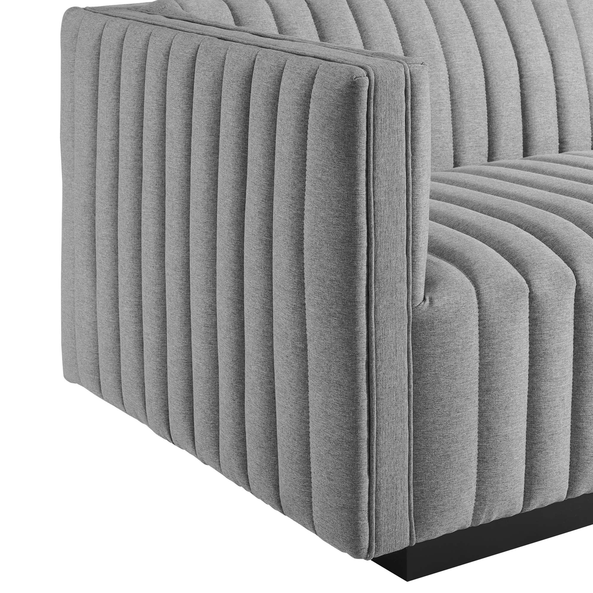 Conjure Channel Tufted Upholstered Fabric Loveseat - Image 20