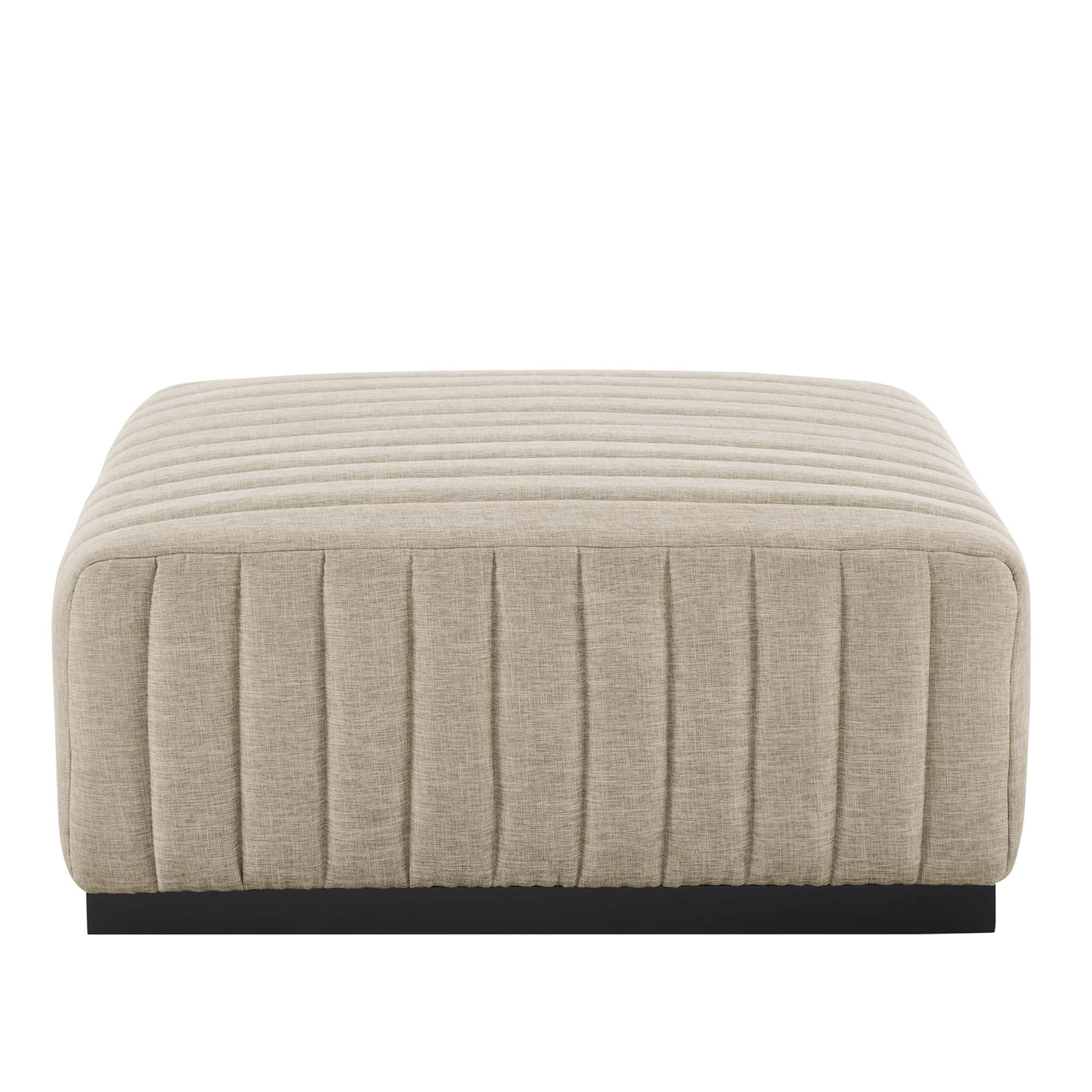Conjure Channel Tufted Upholstered Fabric Ottoman - Image 3